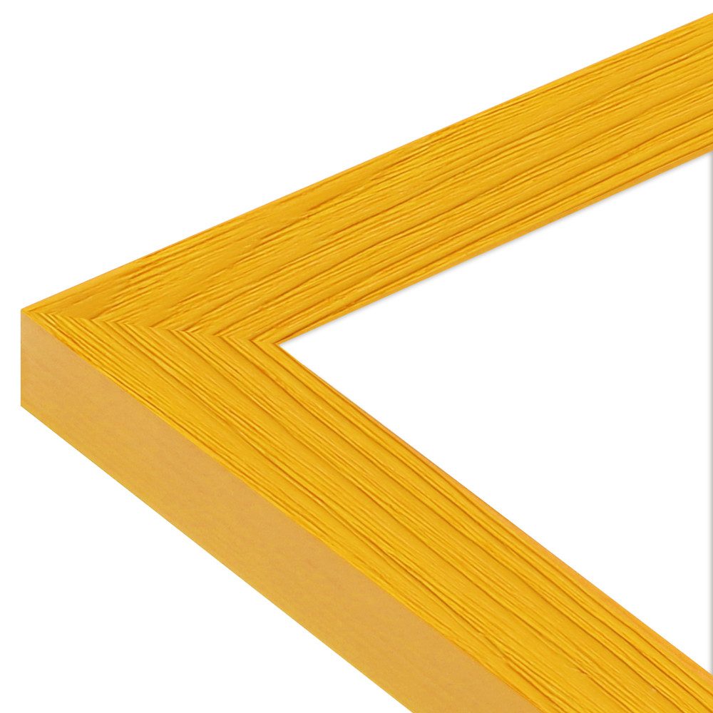 WANDStyle Bilderrahmen H300, Gelber Bilderrahmen 10x10 Holz, Moderner Fotorahmen Gelb 10x10 cm