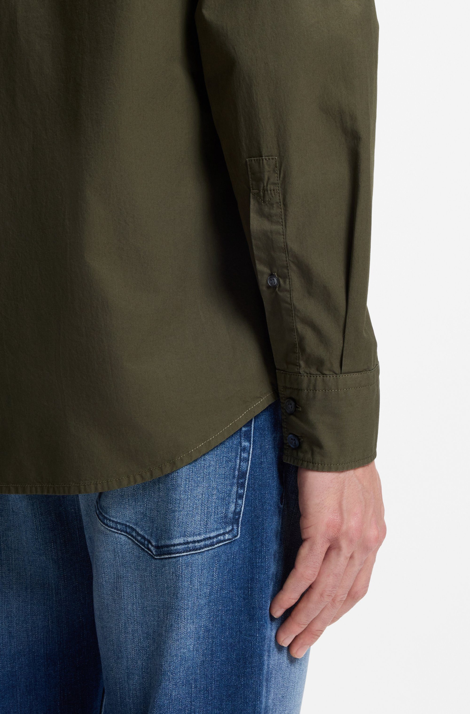 BOSS ORANGE Langarmhemd Relegant Regular Fit Baumwolle mit BOSS Stickerei und klassischem Kent Kragen