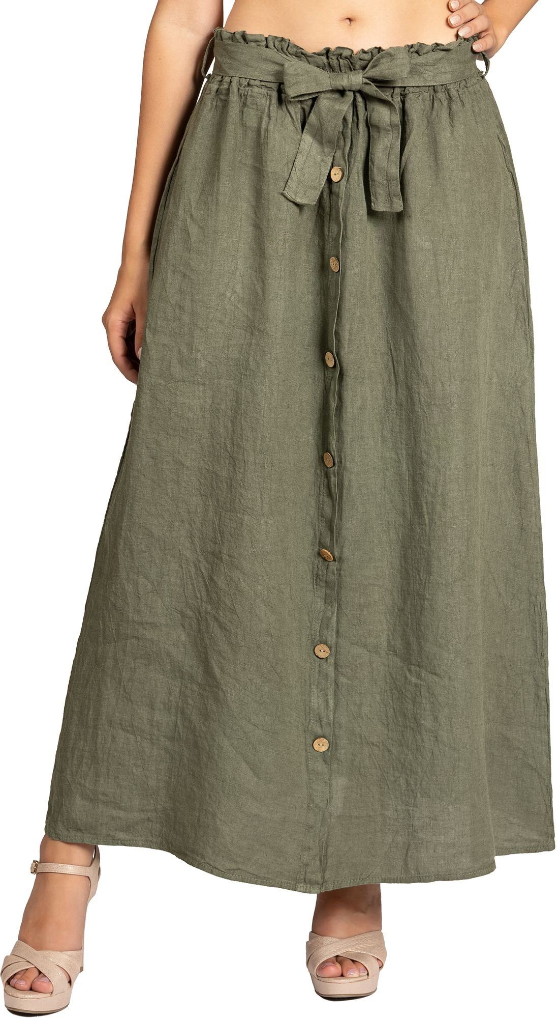 Caspar Faltenrock RO032 langer Maxi Sommer günstig online kaufen