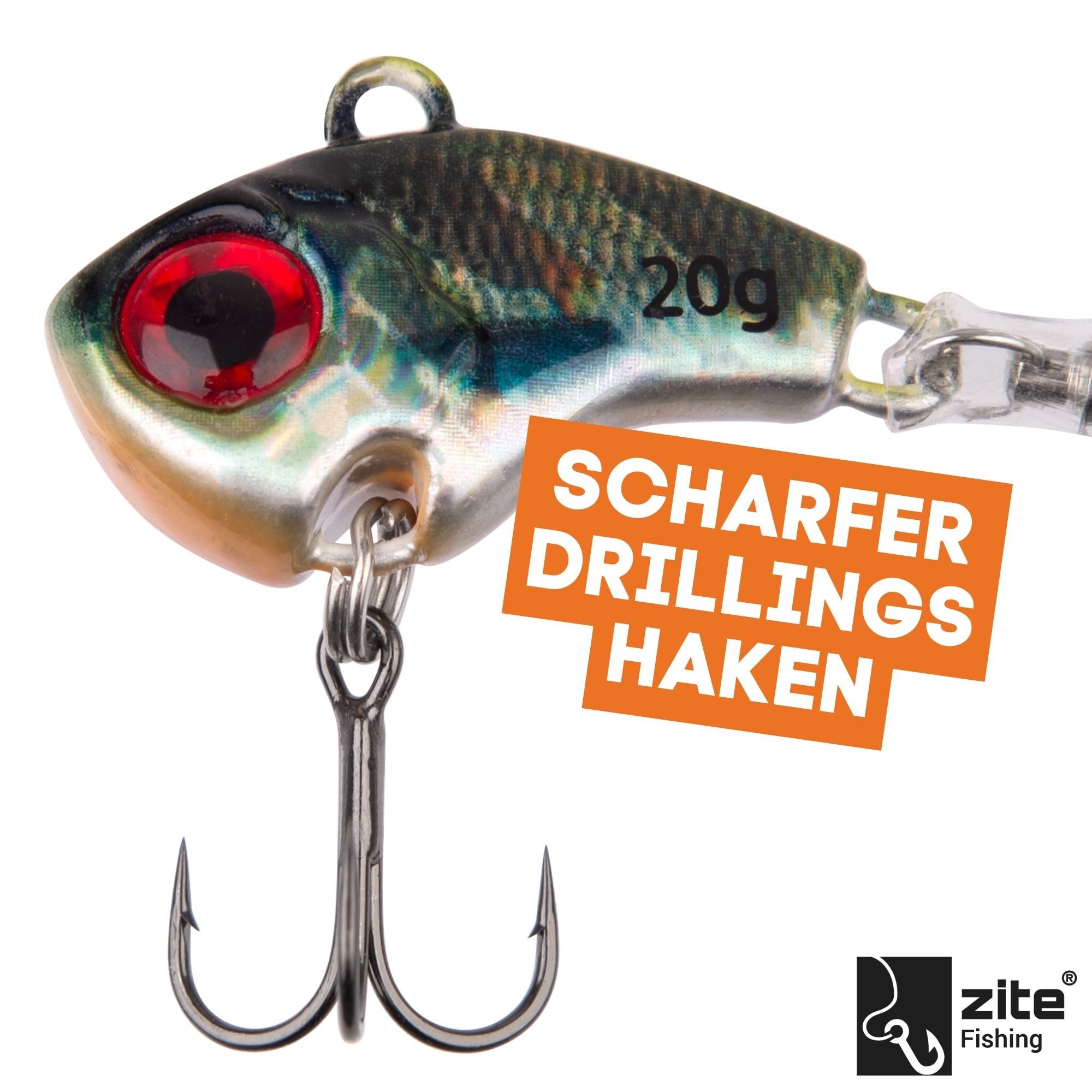 Zite Kunstköder Jigspinner Set 10-20g Neon & Natur Barschköder 5 Stück mit Tackle-Box – Bild 4 von 5