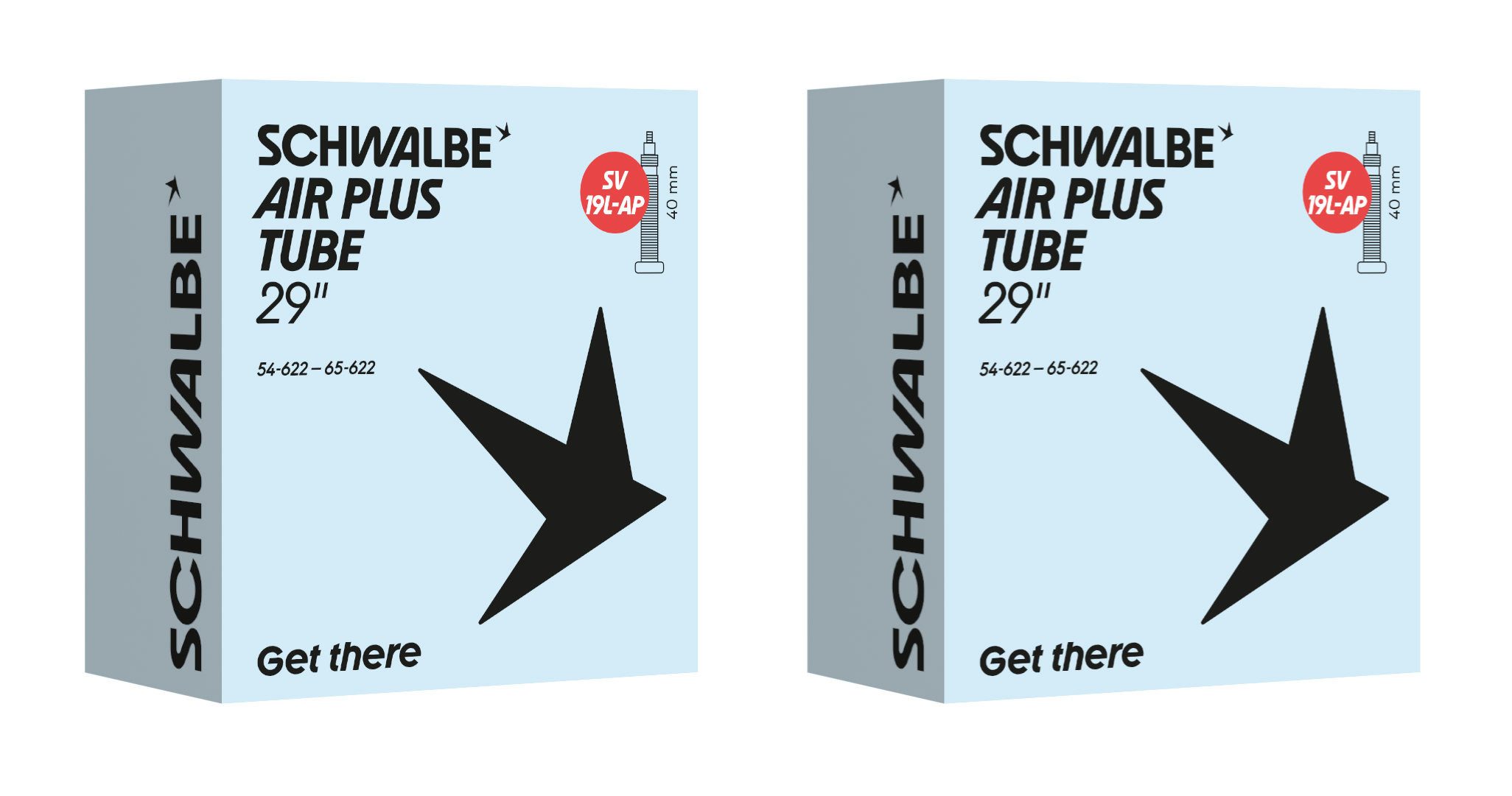 Schwalbe Fahrradschlauch 2x Schwalbe Schlauch SV19L-AP 29 Zoll (54/65-622) Air Plus, 2,10, 2,125, 2,30, 2,35, 2,40, 2,50, 2,25, 2,60, (2-St)