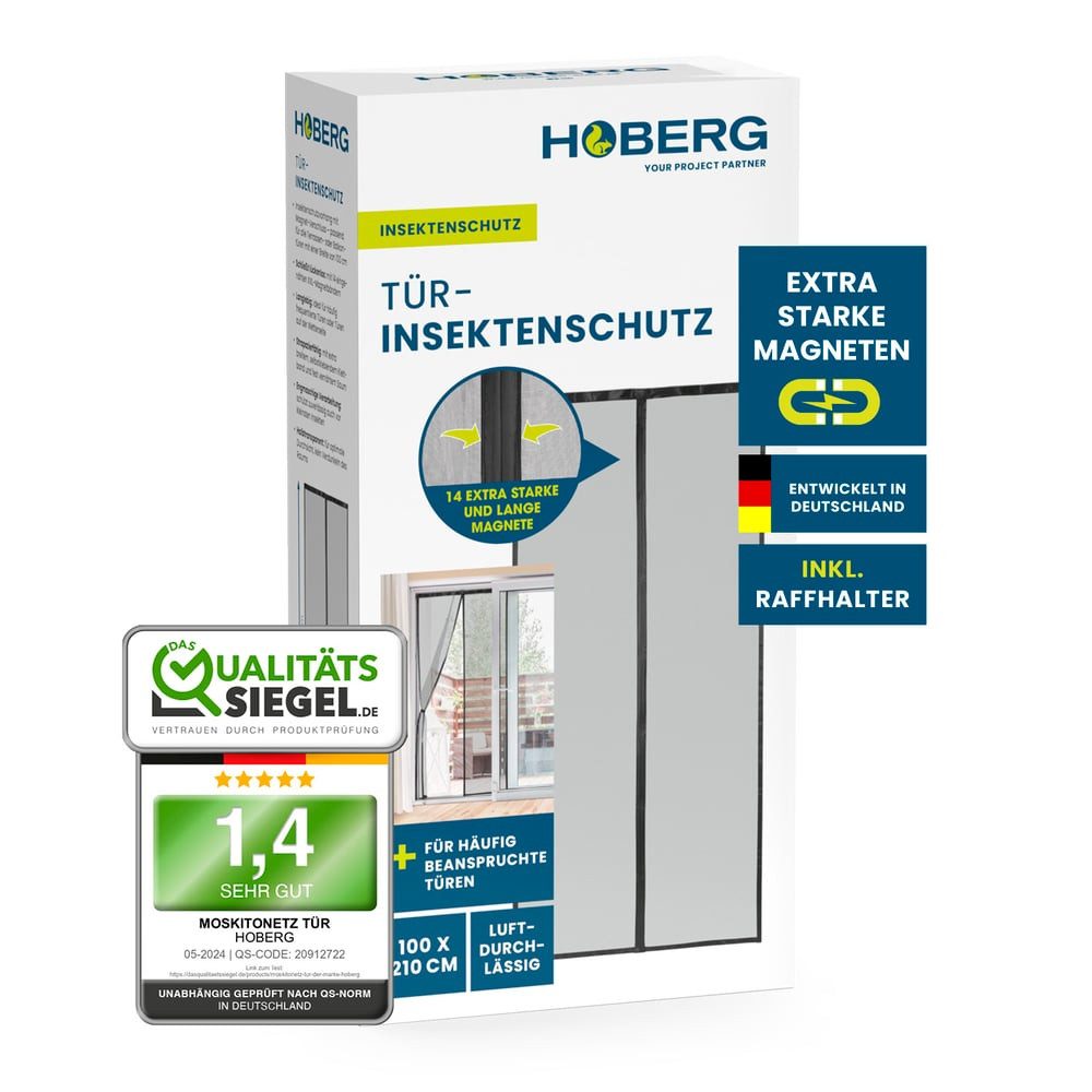 Hoberg Insektenschutz-Vorhang Hoberg Your Project Partner Tür-Insektenschutz 100 x 210 cm, (1-St), Schutz vor Fliegen, Moskitos und anderen Insekten