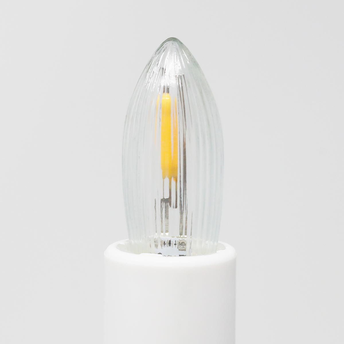 STAR TRADING LED-Leuchtmittel E10 Filament Riffel-Kerze 3er Set, 14-55V AC, ww, warmweiß