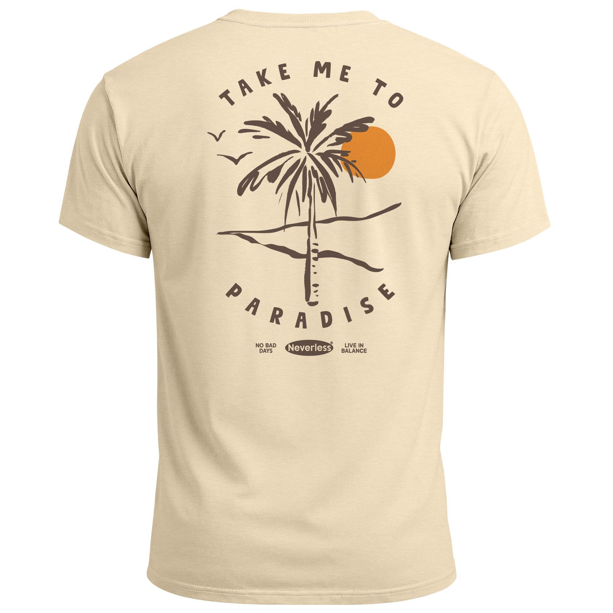 Neverless Print-Shirt Herren T-Shirt Backprint Palmen Aufdruck Sommer Grafi günstig online kaufen