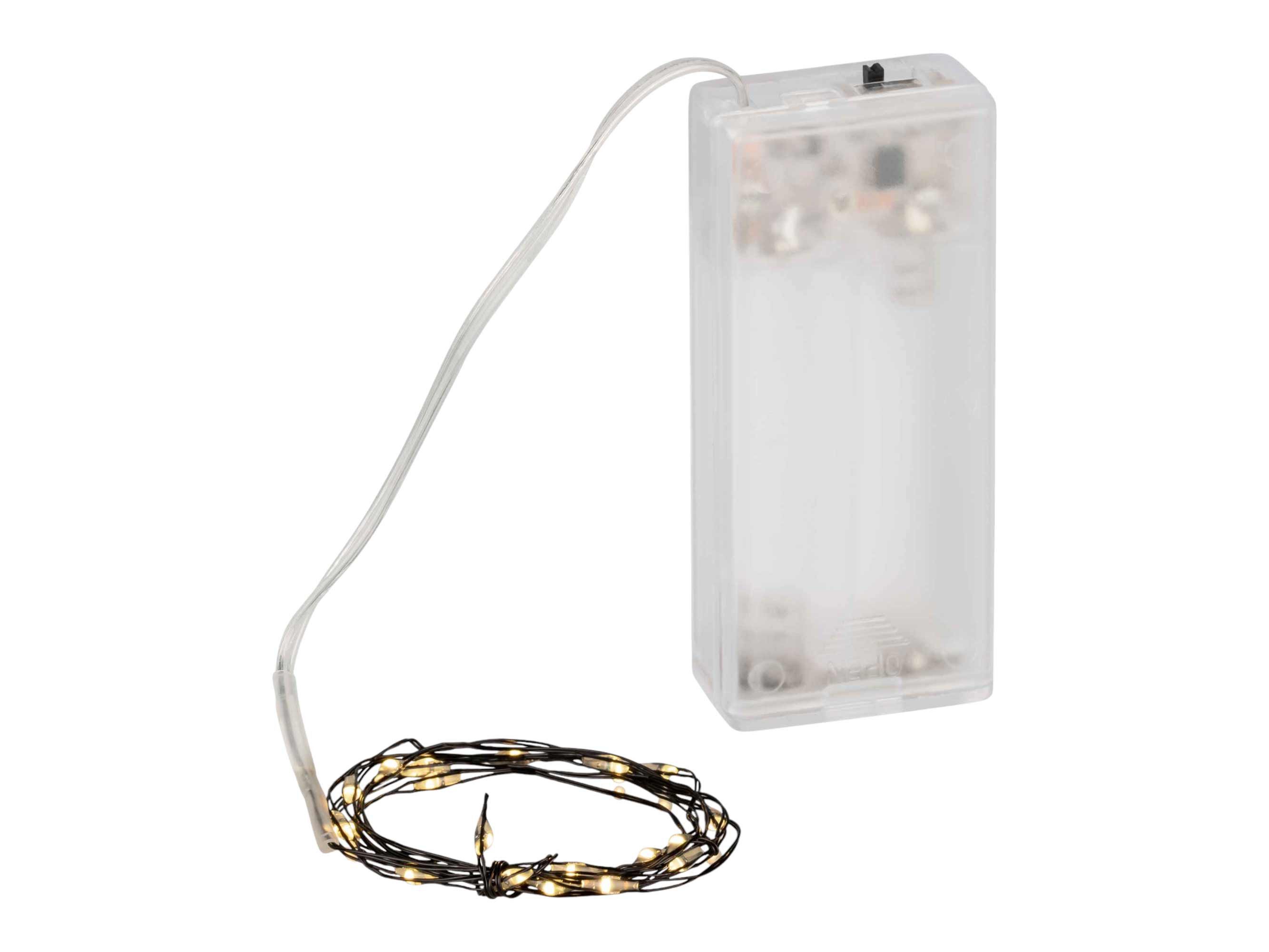 Coen Bakker Deco BV LED-Lichterkette LED Wire, Draht schwarz 0,95m 20 LED warmweiß Timer