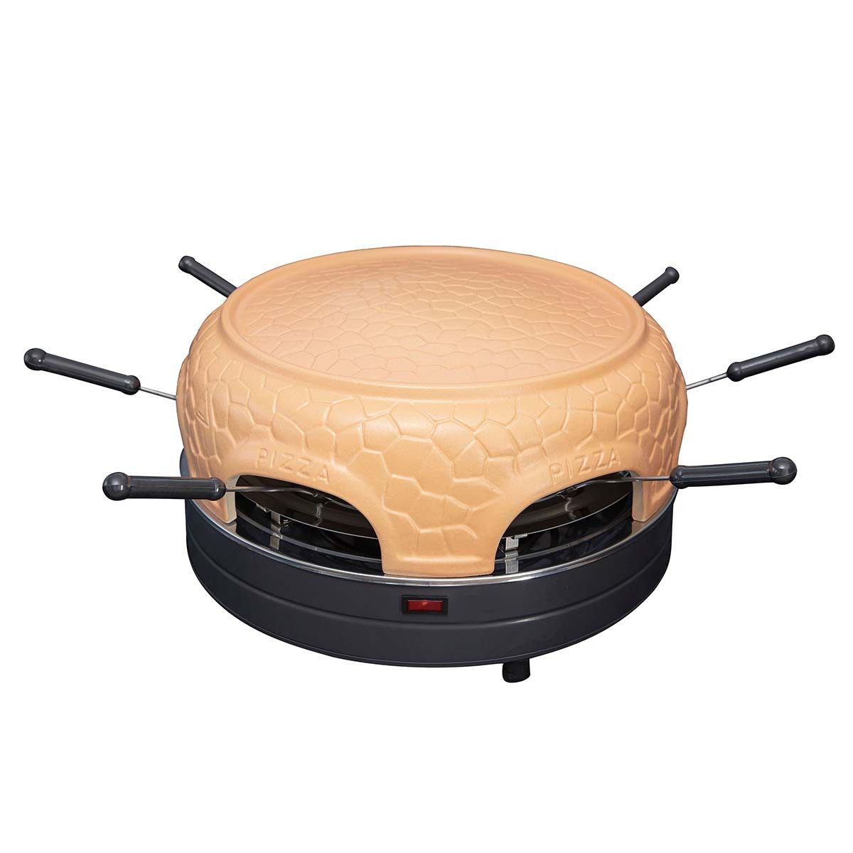 GASTRONOMA Pizzaofen 18310017, Pizzaofen für 6 Pers., 1000W, Keramikkuppel, abnehmb. Teile