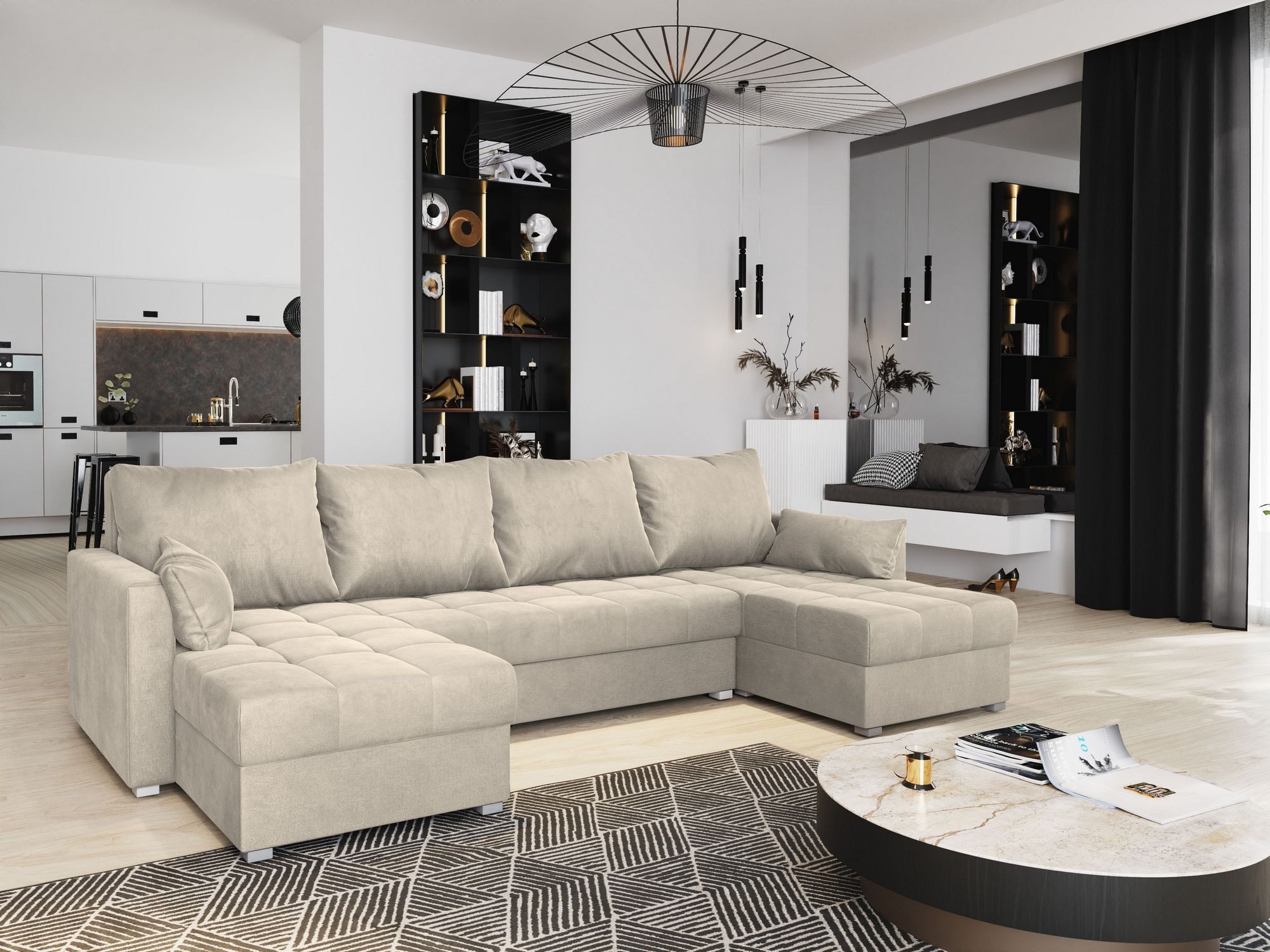 Masseno Ecksofa NAKO mit Schlaffunktion U-Form, günstig online kaufen