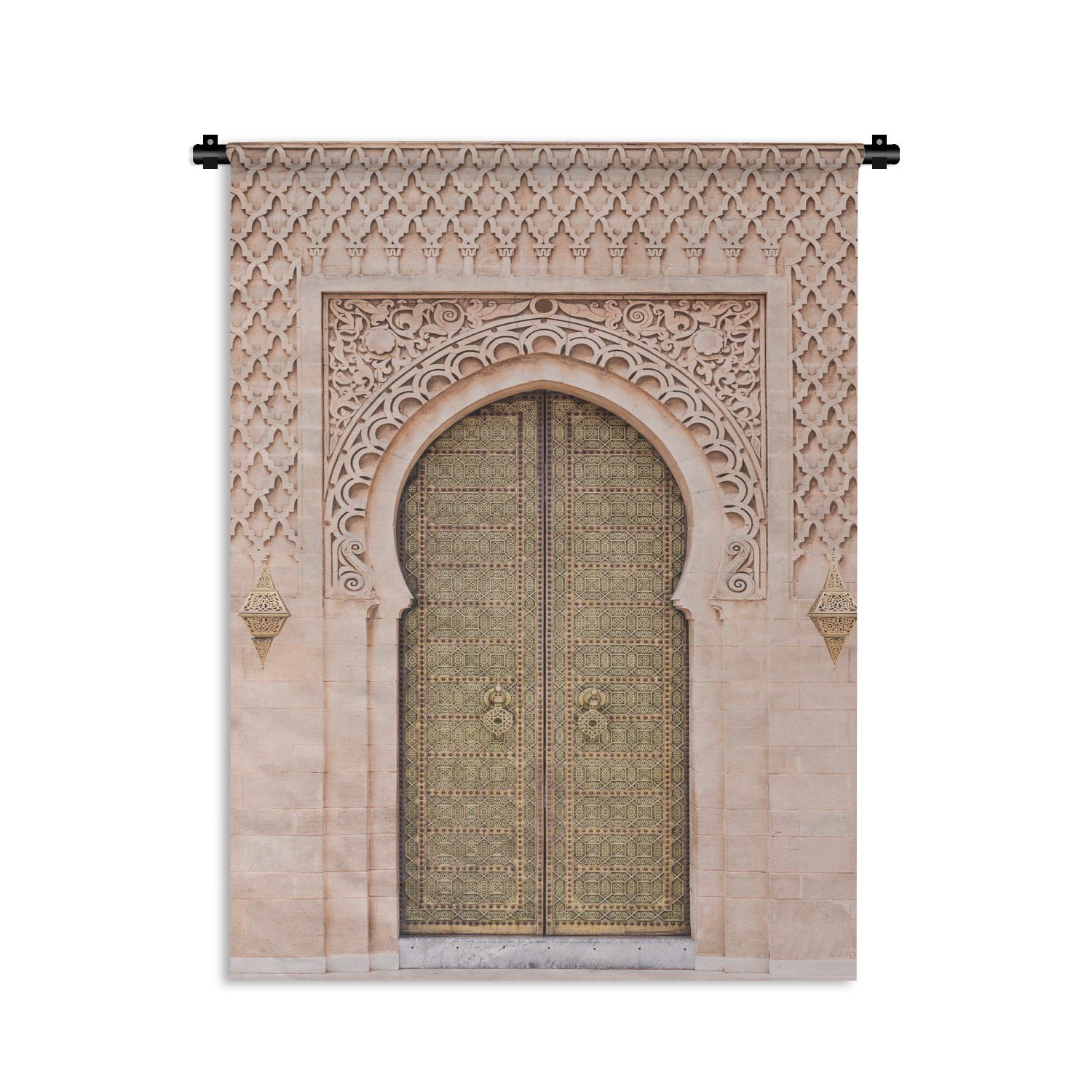 MuchoWow Wandteppich Marokkanische Tür - Rosa - Kunst - Tor, Rechteckig, Höhe: 3 mm, Wandtuch für Wohnzimmer, Schlafzimmer, 60x80 cm