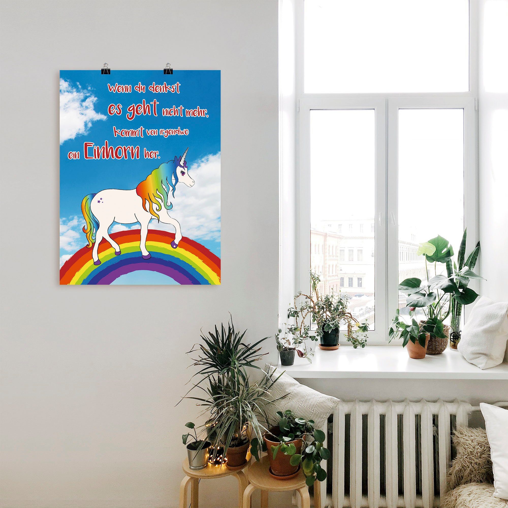 Animal Regenbogen, Leinwandbild, versch. (1 Einhorn Größen Wandaufkleber in Fantasy St), oder Poster als Artland Wandbild mit