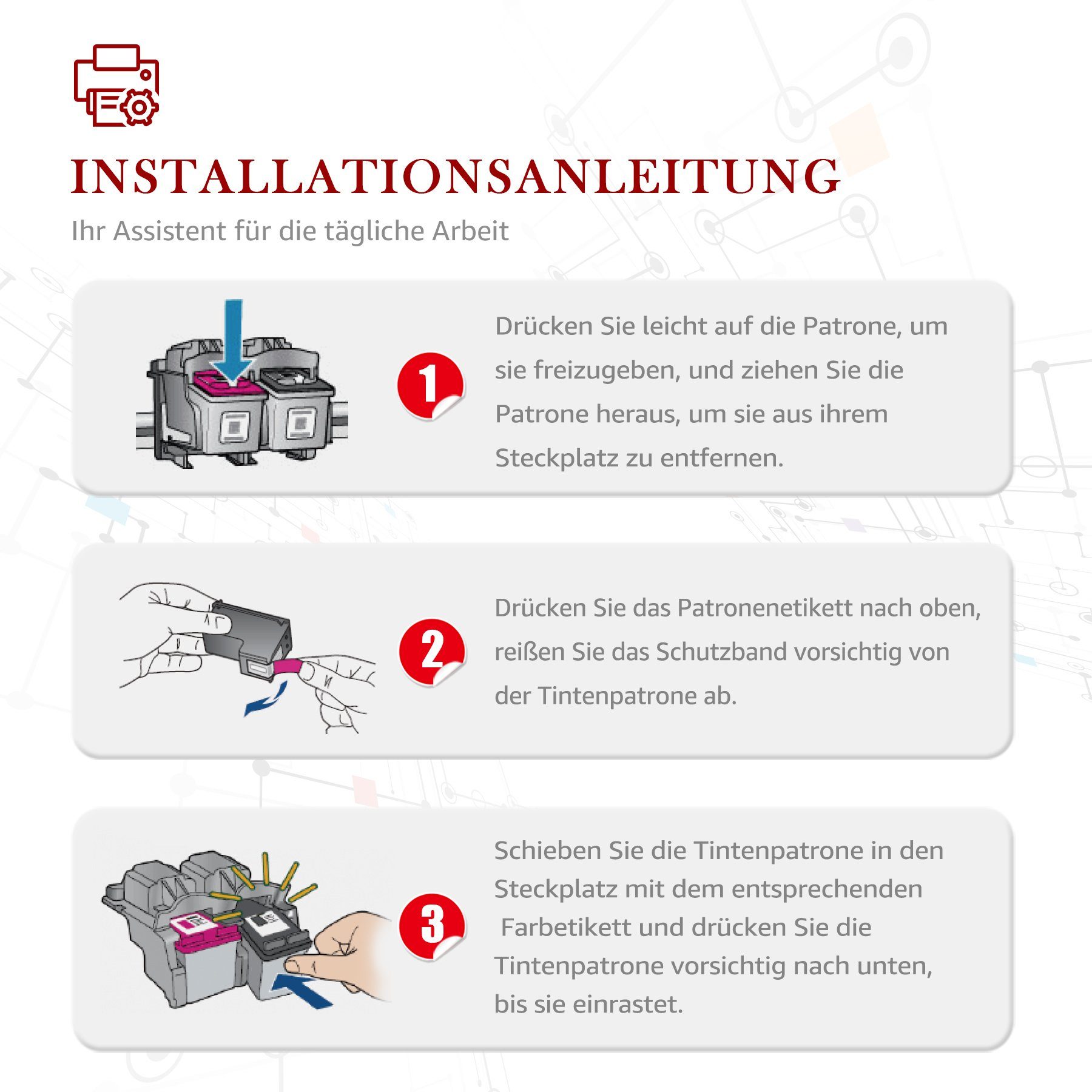 2x Tri-Farbe AMP Kingdom Toner XL Tintenpatrone 5010 HP 304XL 304 130 für Envy 5000