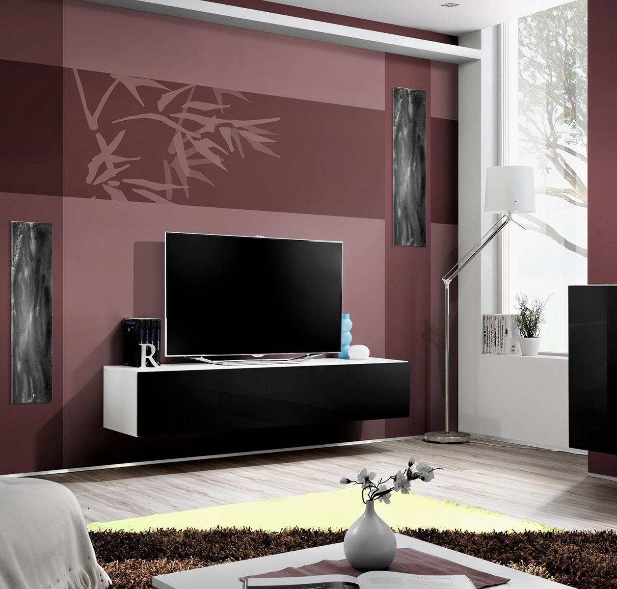 JVmoebel TV-Wand Designer TV Ständer Made Lowboard Luxus in Holz Modern, Hänge Europa Wohnzimmer
