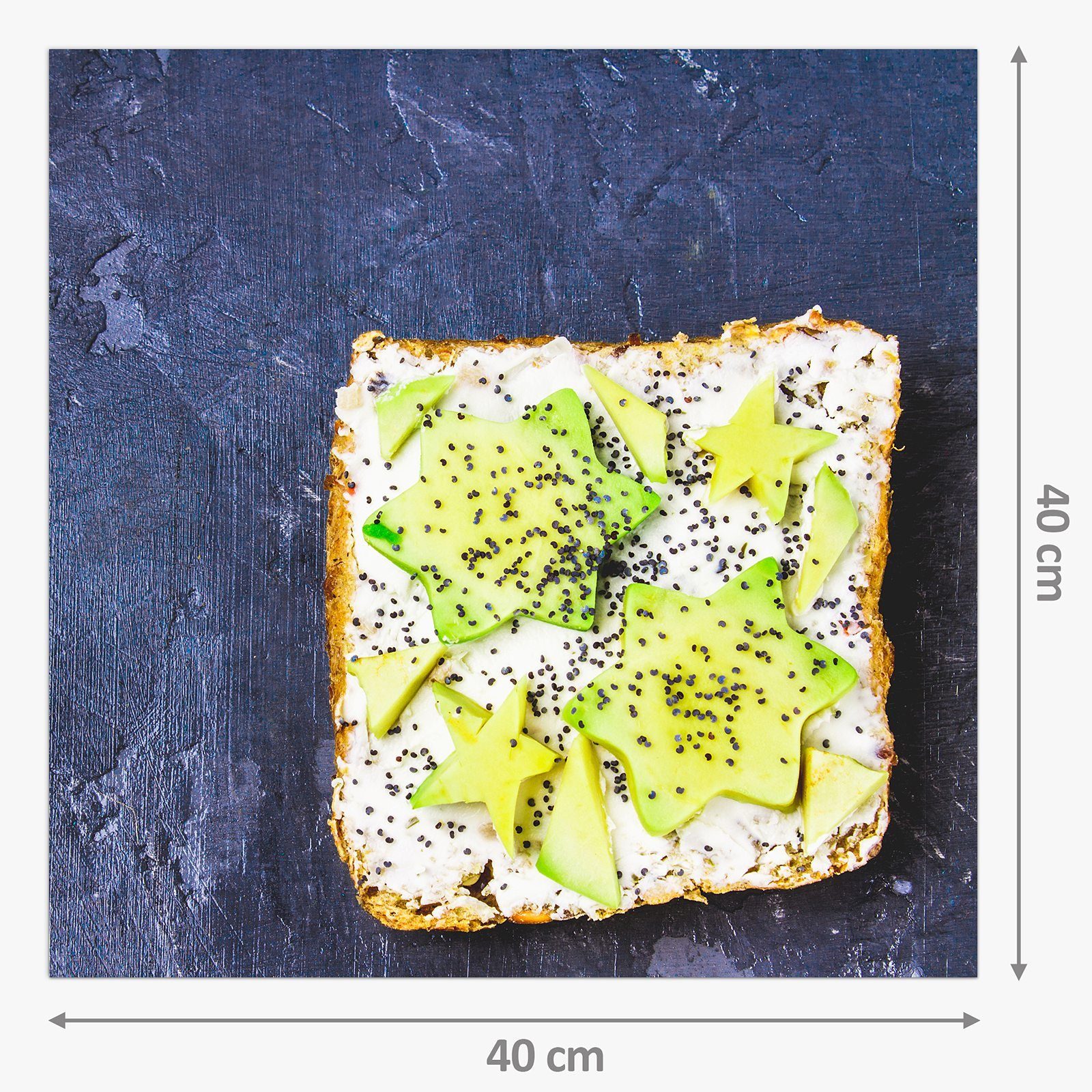 Primedeco Küchenrückwand Küchenrückwand Glas mit Avocado Sandwich Motiv Spritzschutz mit