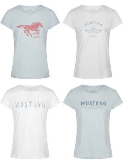 MUSTANG T-Shirt Alexia C Logo 4er (4-tlg) aus 100% Baumwolle