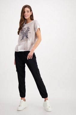 Monari T-Shirt Palmen print Shirt mit Strass