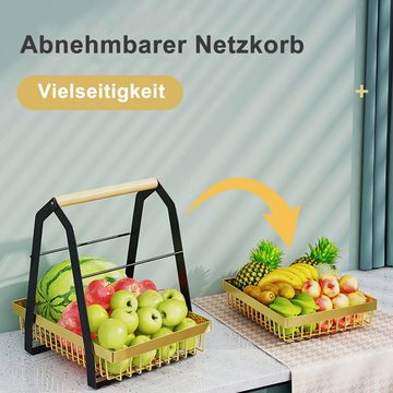 REDOM Geschirrständer Obstständer Obstkorb Obstschale Obst Etagere Ständer 2 Etagen Metall, für Brot Gemüse Snacks Eckregal Stehend Aufbewahrung Küche