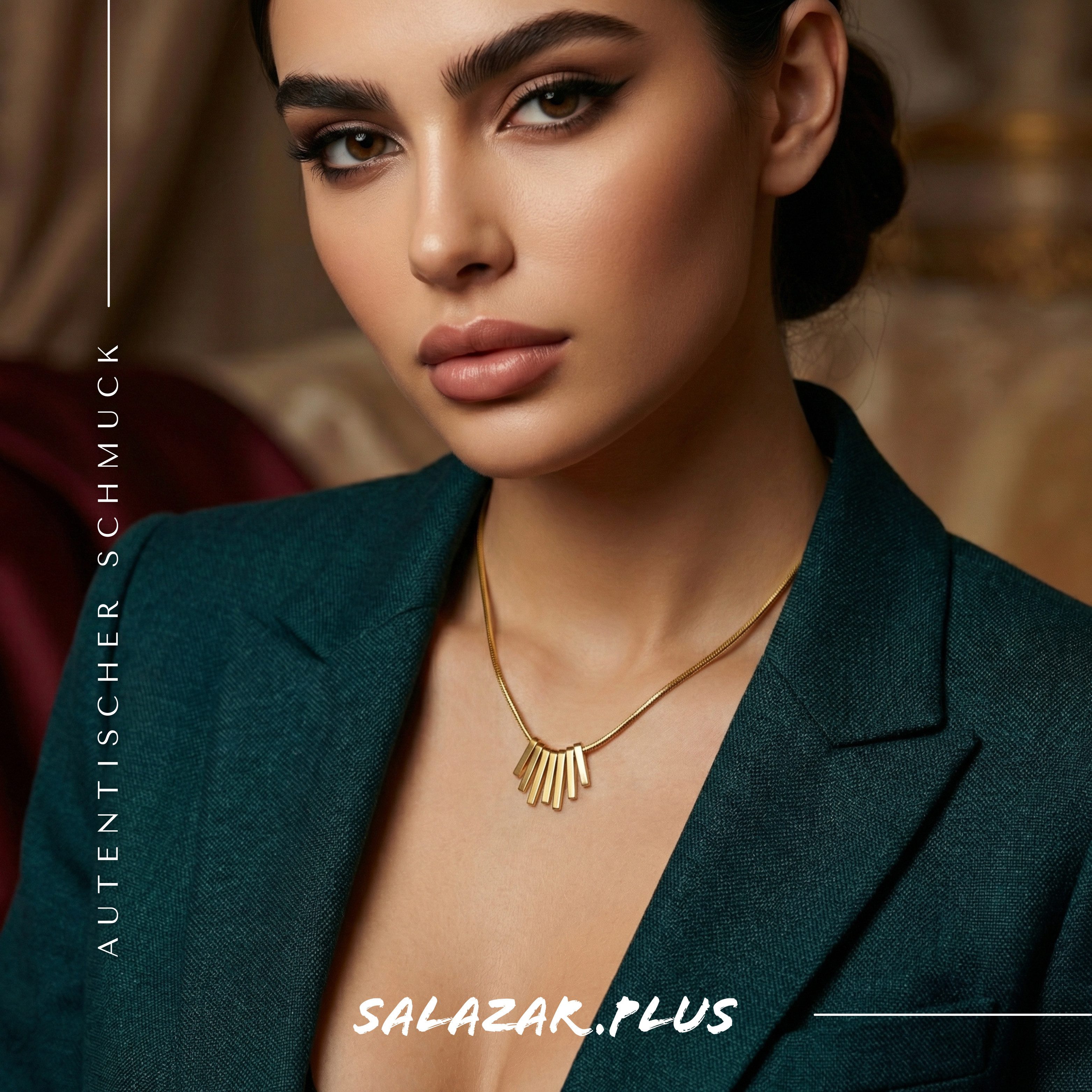 salazar.plus Kette mit Anhänger Luxus Damen Kette aus Edelstahl vergoldet E günstig online kaufen