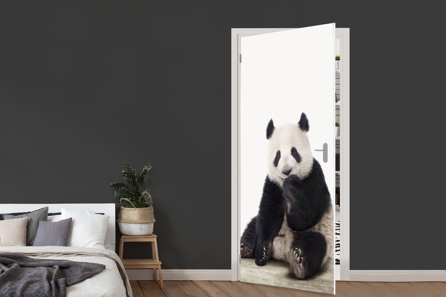 Türtapete cm (1 St), MuchoWow - Tiere für Fototapete - Türaufkleber, bedruckt, - Pandabär, Tür, Matt, 75x205 Panda Jungen - Mädchen