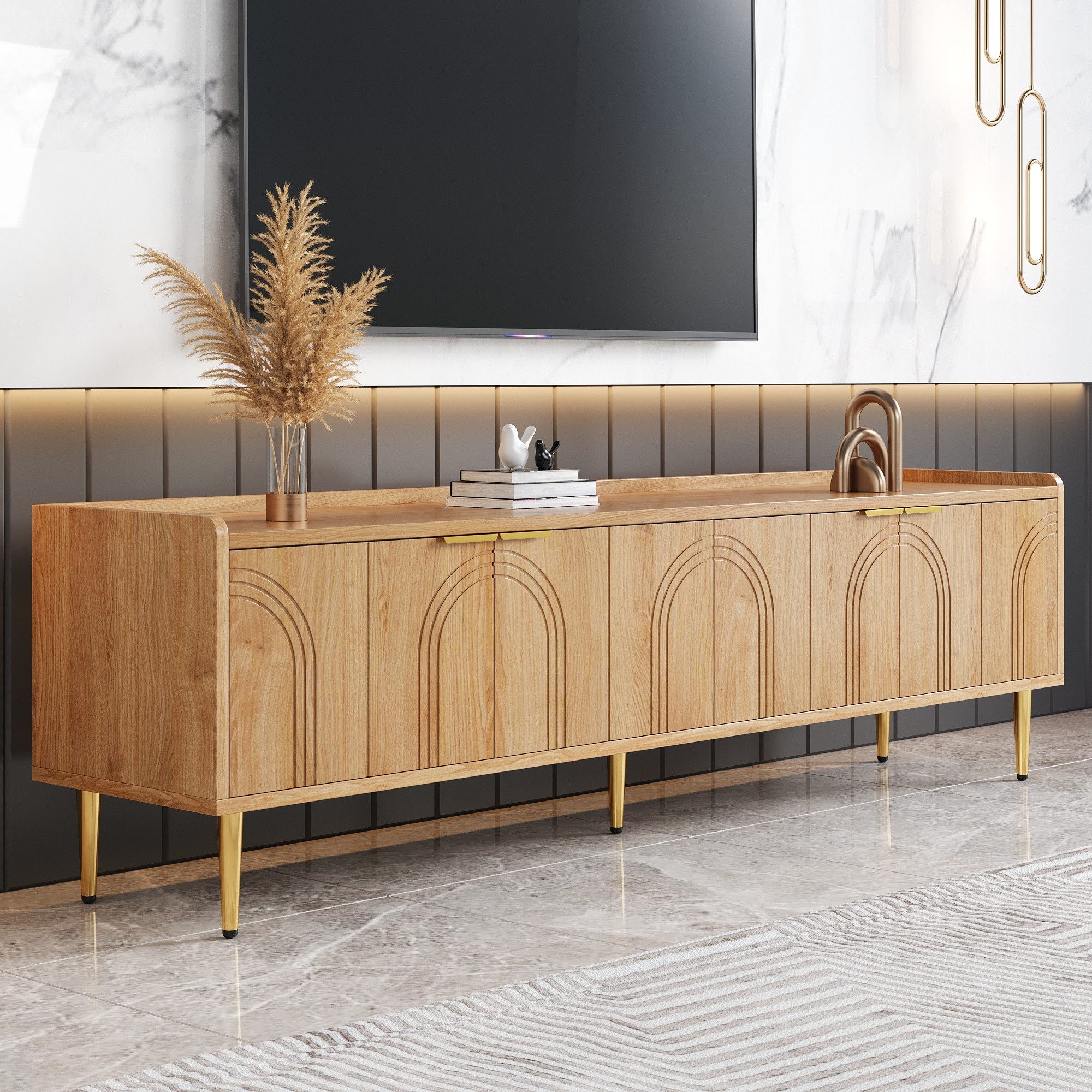 Merax Lowboard mit 3D-Türdesign (Fernsehschrank, 1 St., Stilvoller Stauraum günstig online kaufen