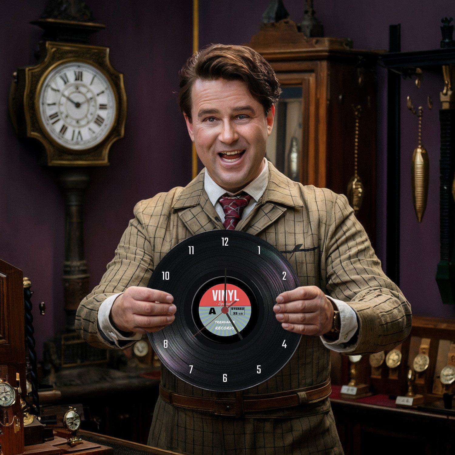 speecheese Wanduhr Retro Vinyl Special Schallplatte Wanduhr aus Glas günstig online kaufen