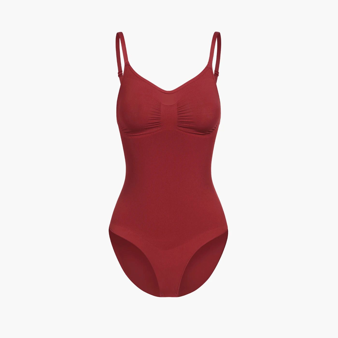 Creamy Fabrics Miederbody Bodysuit Sculpting Shapewear mit Slip-Wine Red-XL (1-tlg) Figurformend