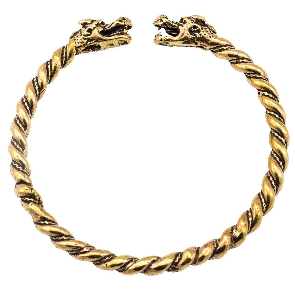 HOPLO Armband Armreif Wikinger-Drachen Bronze gross