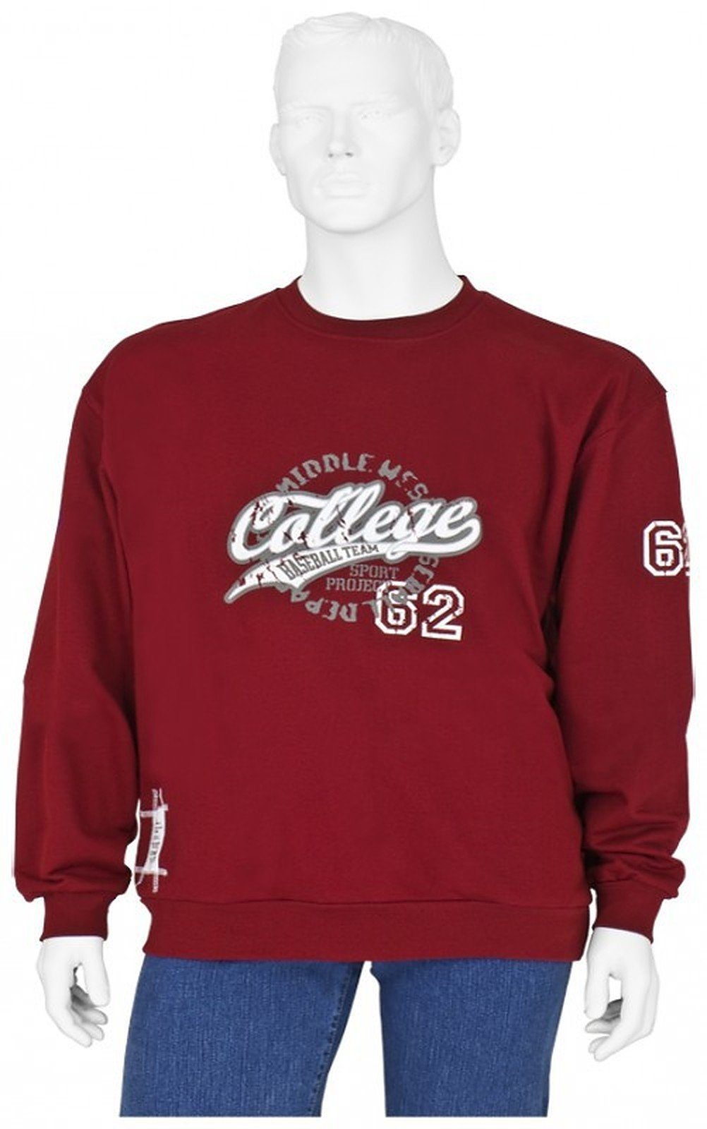 Dave's Sweater »Sweatshirt Herren Übergröße rot College DAVE´S«