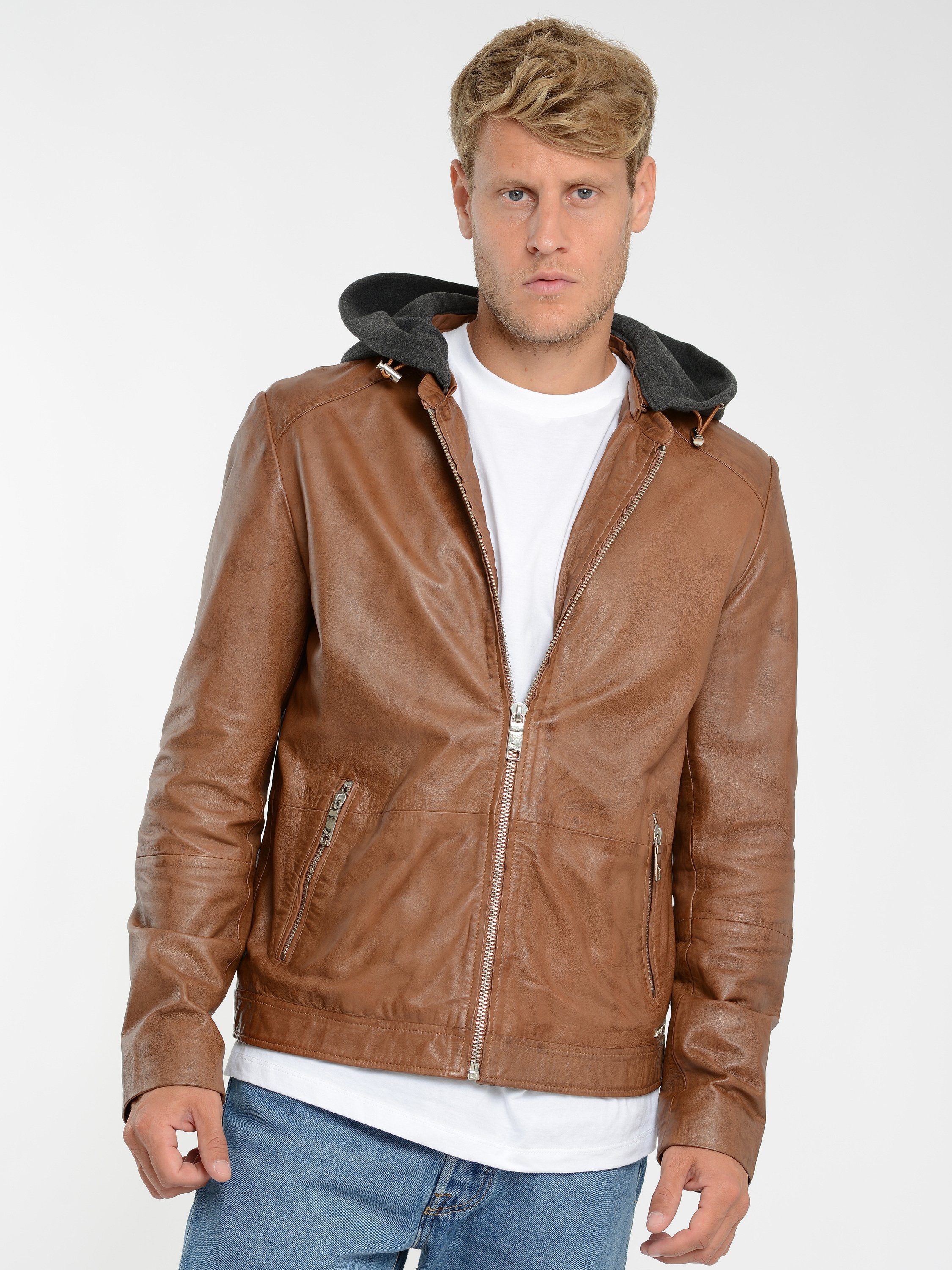 Maze Lederjacke 42020525 cognac