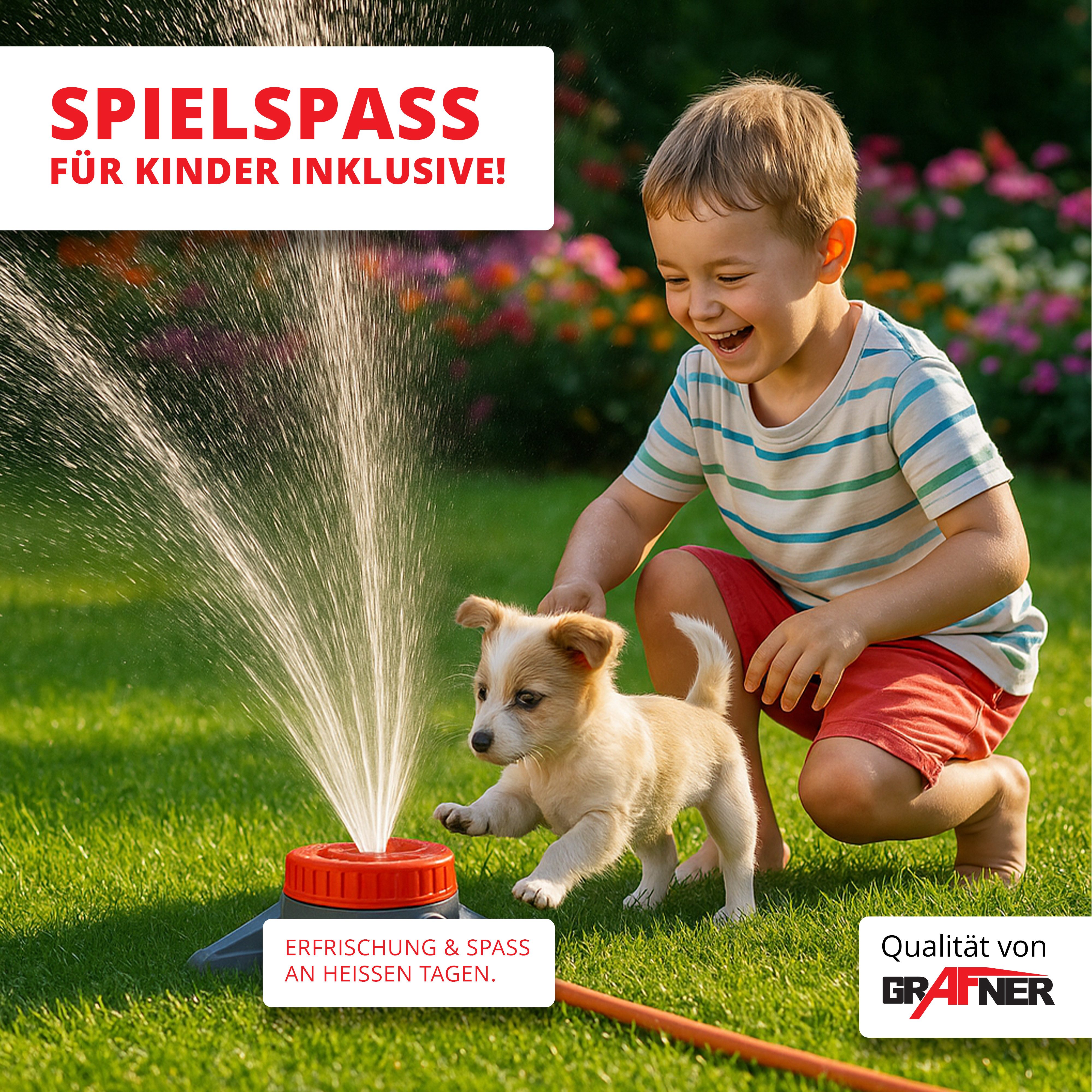 Grafner Bewässerungssystem Kreis- Rasensprenger 4er Set 8 Sprüh-Funktionen, (48-tlg), 8 Sprühwinkeleinstellungen – Bild 5 von 5