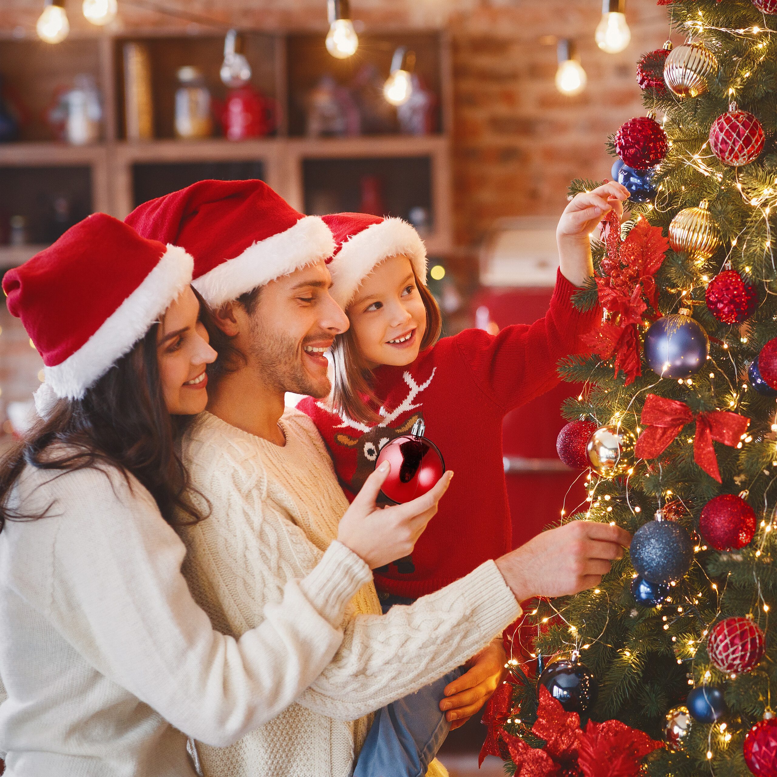 relaxdays Weihnachtsbaumkugel Weihnachtskugeln im 100er Set (100 St), rot