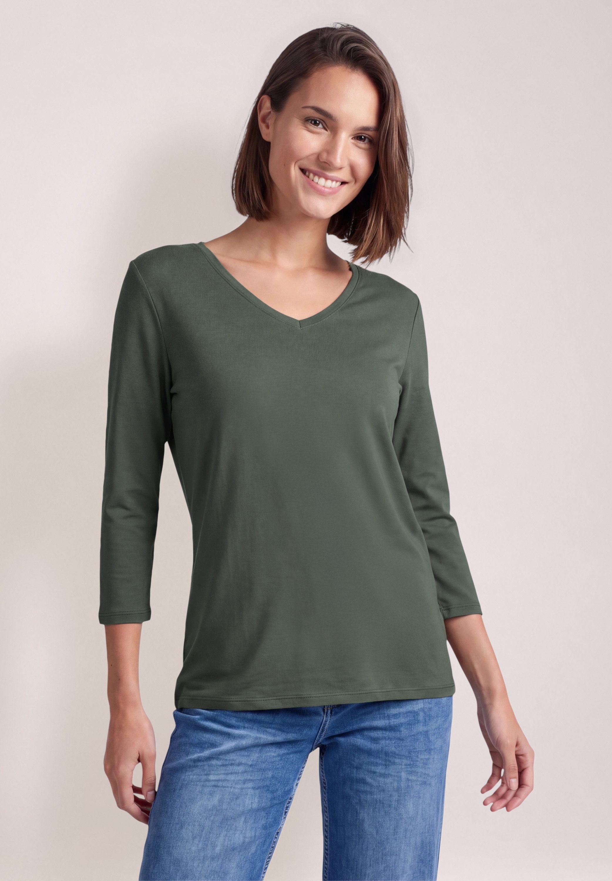 CECIL V-Shirt aus reiner Baumwolle