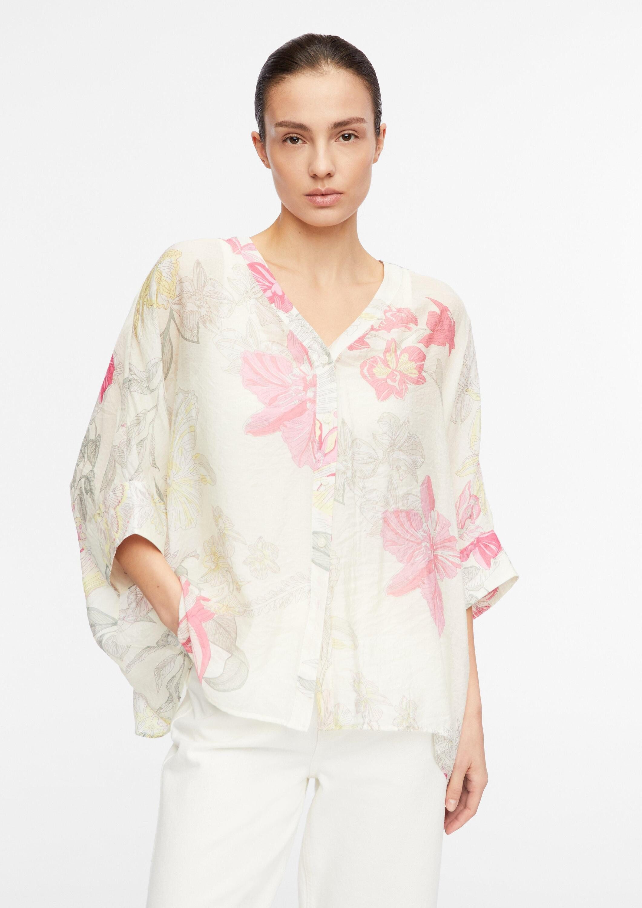 comma Poncho Accessories Semitransparente Tunikabuse aus Viskosemix