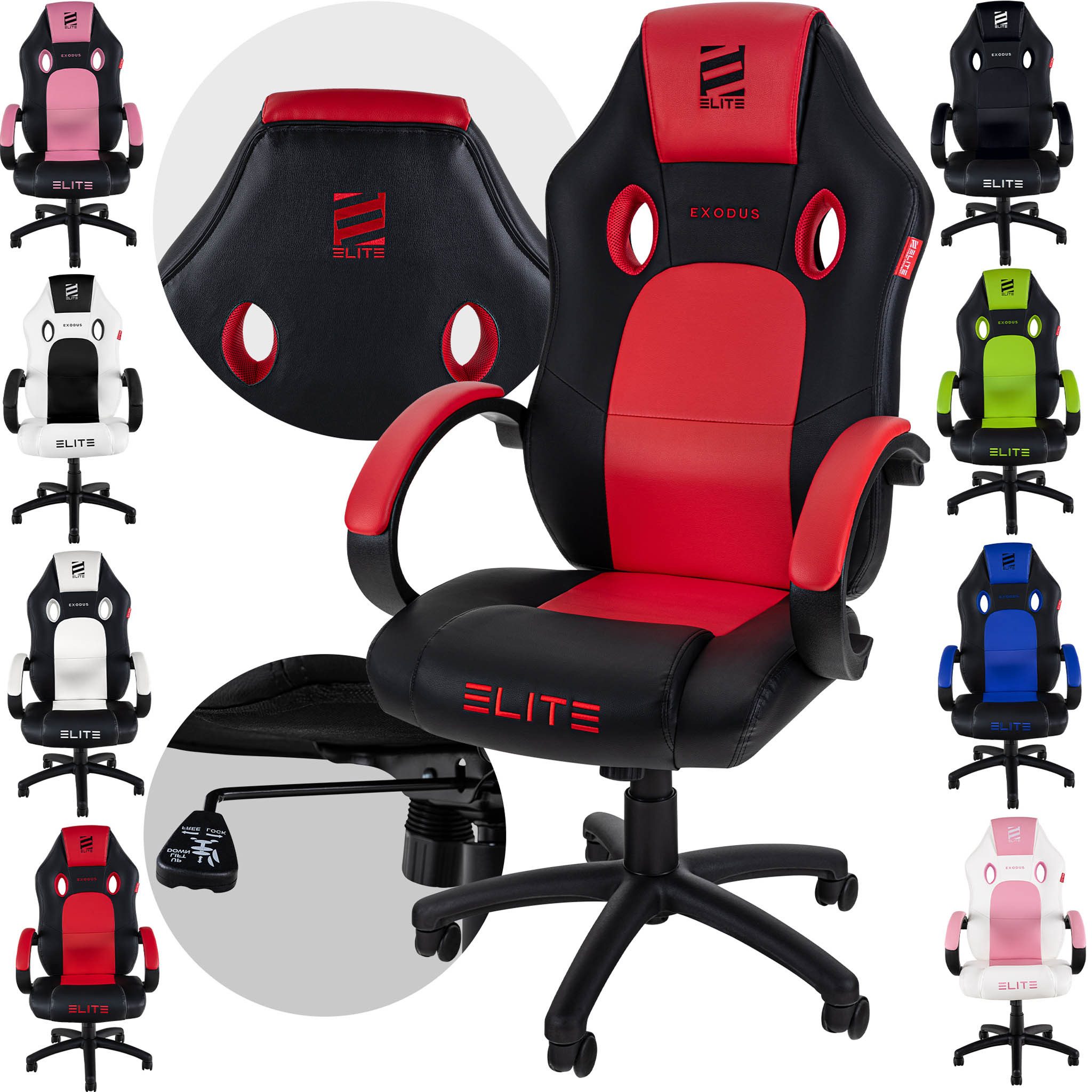 ELITE Gaming Gaming-Stuhl Exodus Gaming Stuhl inkl. XXL Sitzfläche bis 150 günstig online kaufen