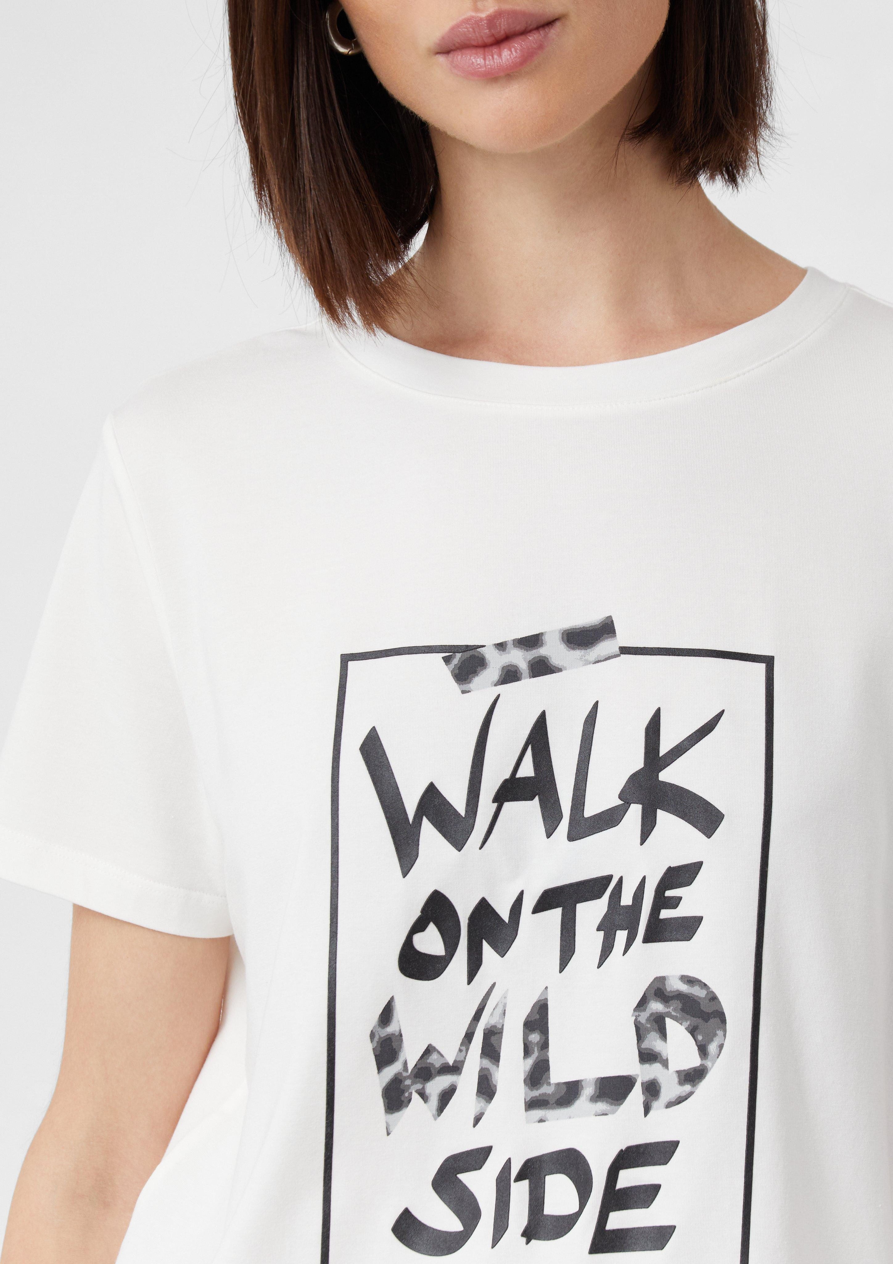 Comma Kurzarmshirt T-Shirt aus Baumwollmix mit günstig online kaufen