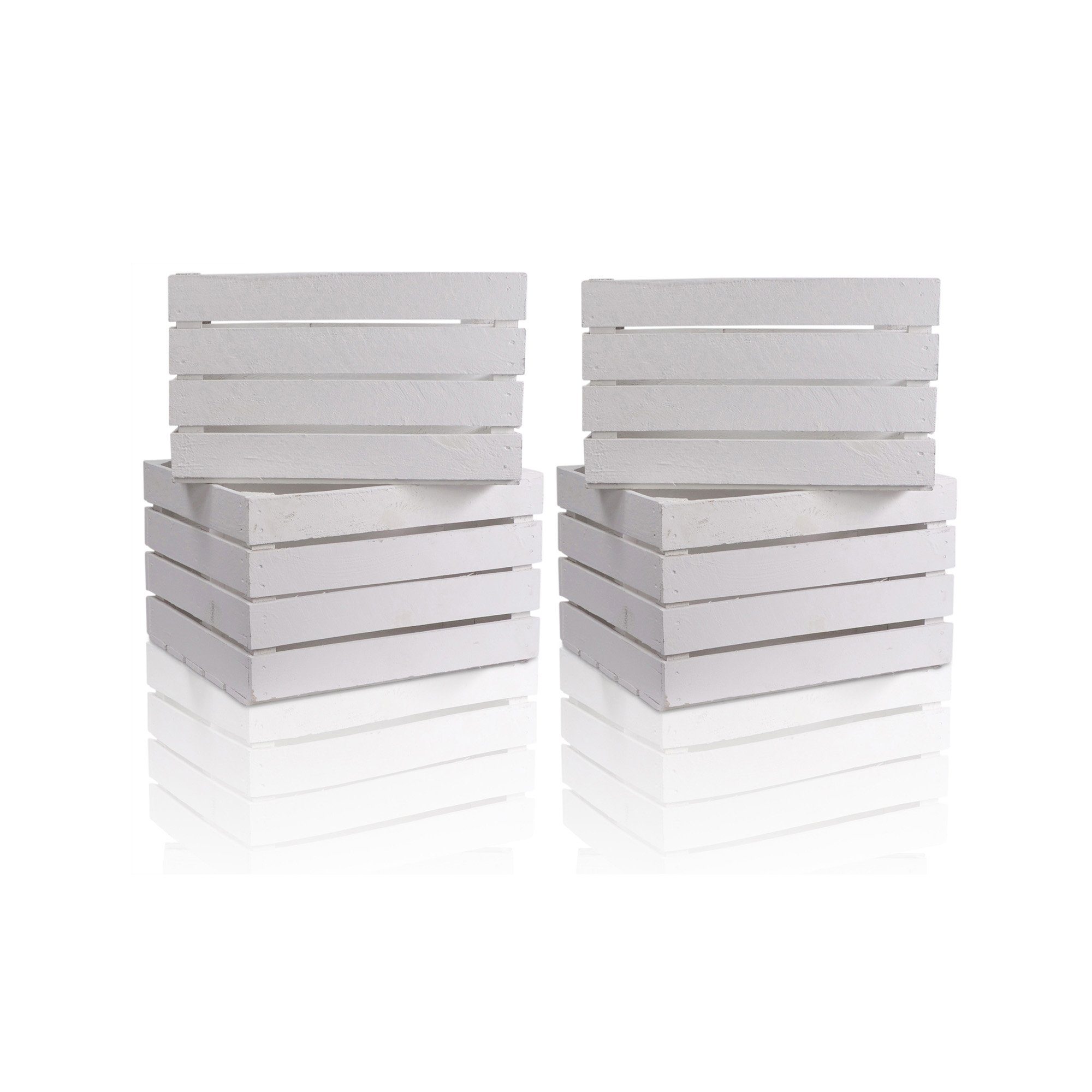 CHICCIE Holzkiste Regale Weiß 50x40x30cm - Kisten Weinkisten (4 St) günstig online kaufen