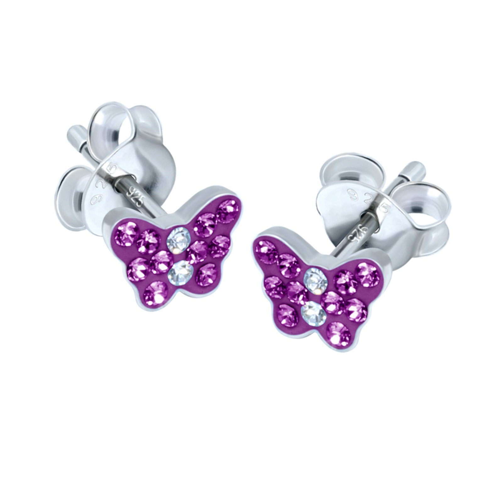 Paar Ohrstecker Kinder Ohrringe Schmetterling 925 Silber