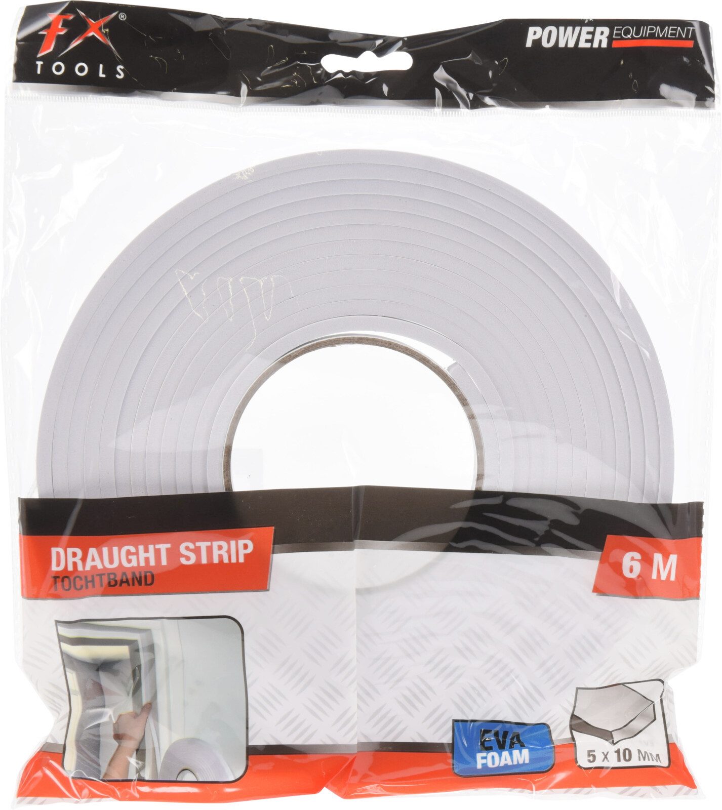 Koopman Dichtungsband 1 cm Türdichtung 6 Meter Zugluft Staubdichtung, (Stück, 1-St., Packung), auf Rolle, 1cm breit, Weiß, 0,5cm Stärke, einseitig klebend