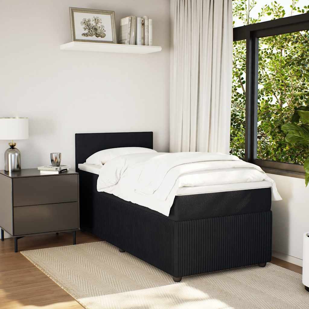 vidaXL Bett Boxspringbett mit Matratze Schwarz günstig online kaufen