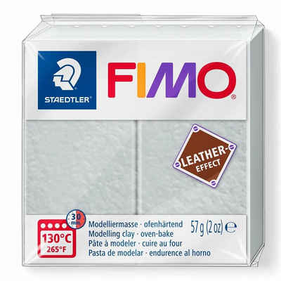 STAEDTLER Modelliermasse FIMO leather-effect 8010-809 taubengrau 57g, taubengrau 57g Modelliermasse ofenhärtend Knetmasse Knete