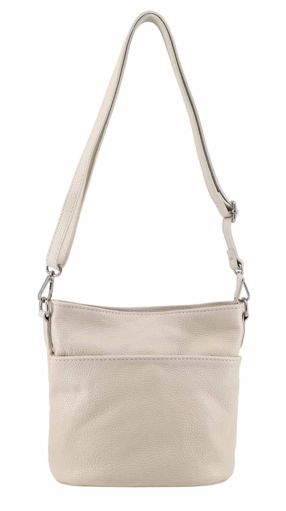 ITALYSHOP24 Schultertasche Made in Italy DAMEN LEDER TASCHE Crossbody Umhängetasche Mini Hobo Bag, Ledertasche Damentasche City Bag CrossOver Freizeit CrossBag Shopper