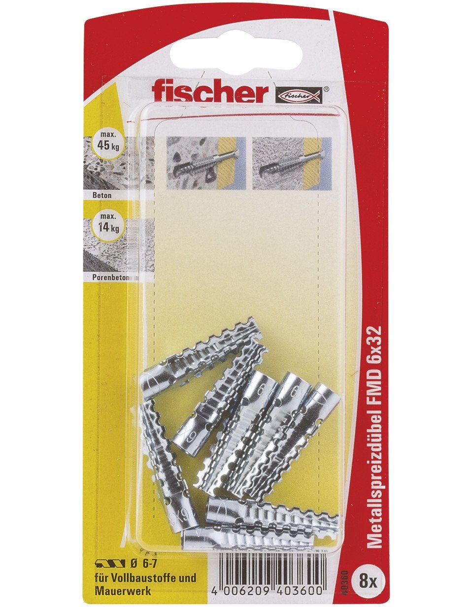 Schrauben- und Dübel-Set Fischer Spreizdübel FMD 6.0 x 32 mm - 8 Stück