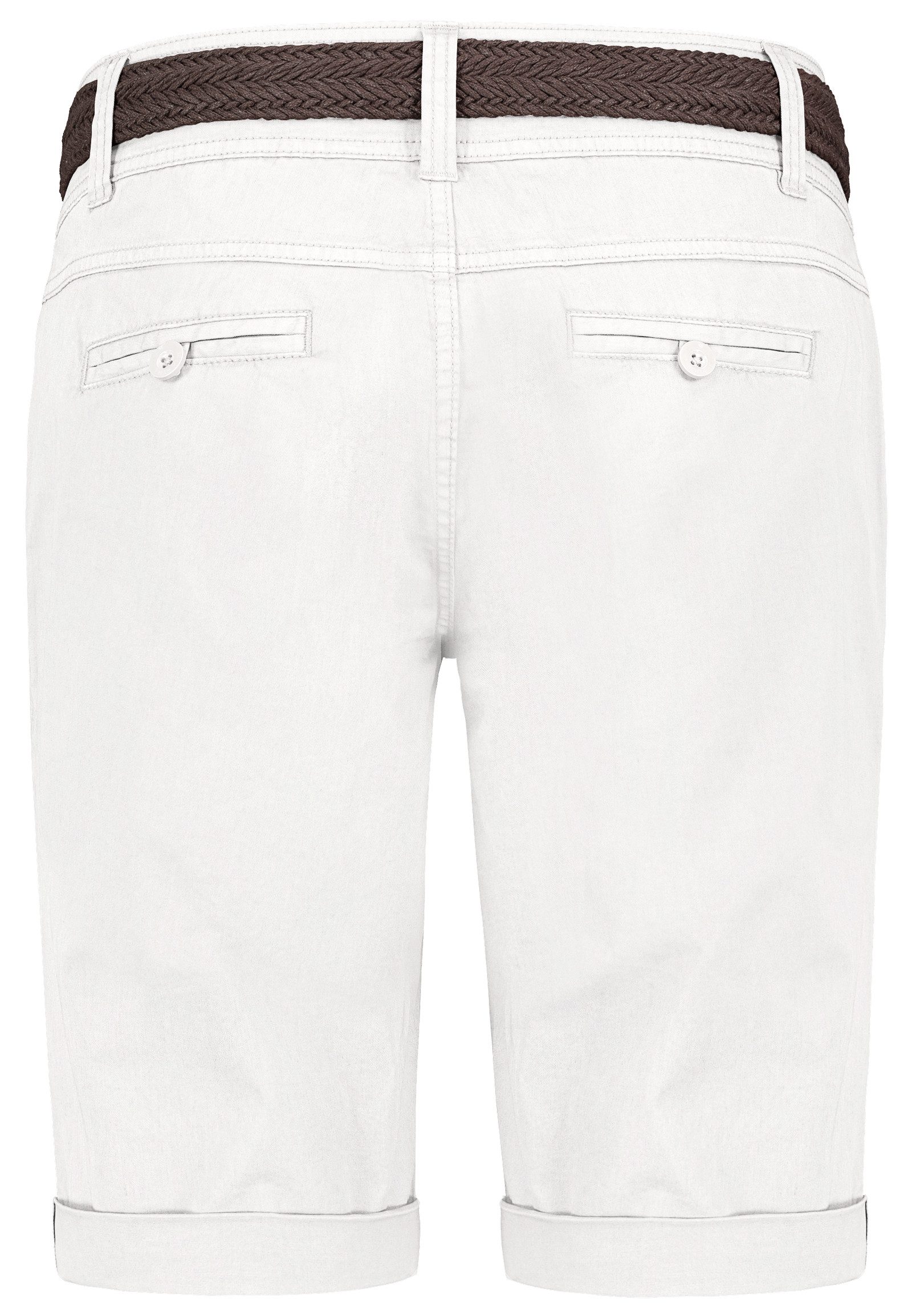 Fresh Made Bermudas Sommerliche mit geflochtenem Gürtel Bermuda Shorts