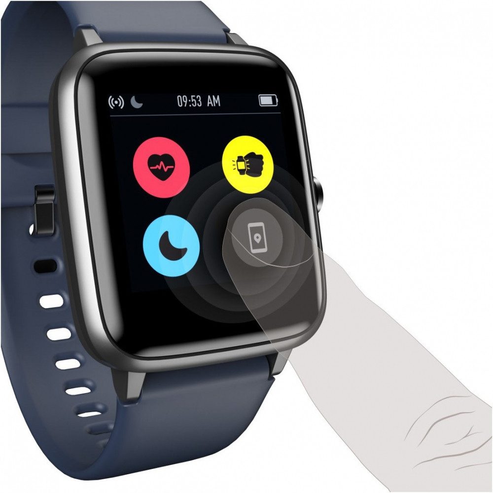 Hama Hama Fit Watch 4900 blau/schwarz Fitnessuhr Fitnessuhr (Android), Fit Watch 4900, Wasserfest mit IP68 Schutz