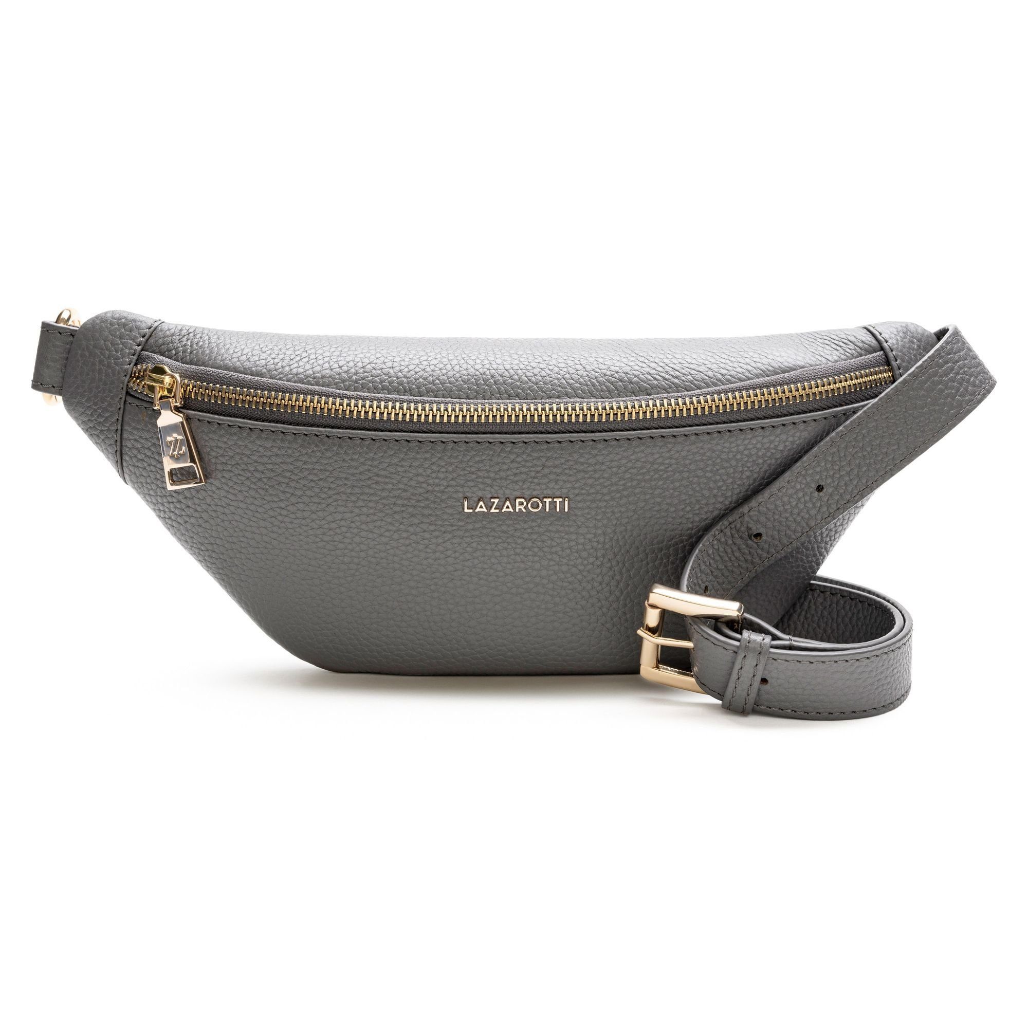 Lazarotti Gürteltasche Bologna Leather, Leder grey