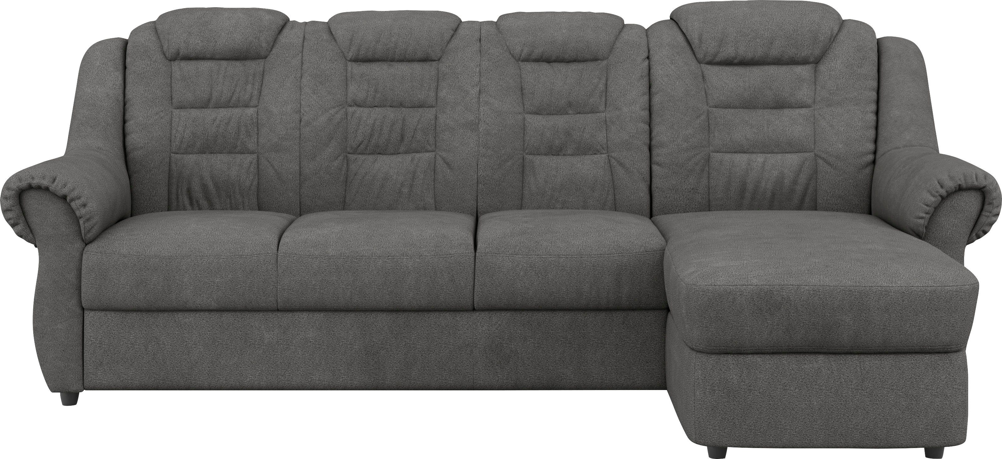 Home affaire Ecksofa Boston L-Form, mit hoher Rückenlehne, wahlweise mit Bettfunktion