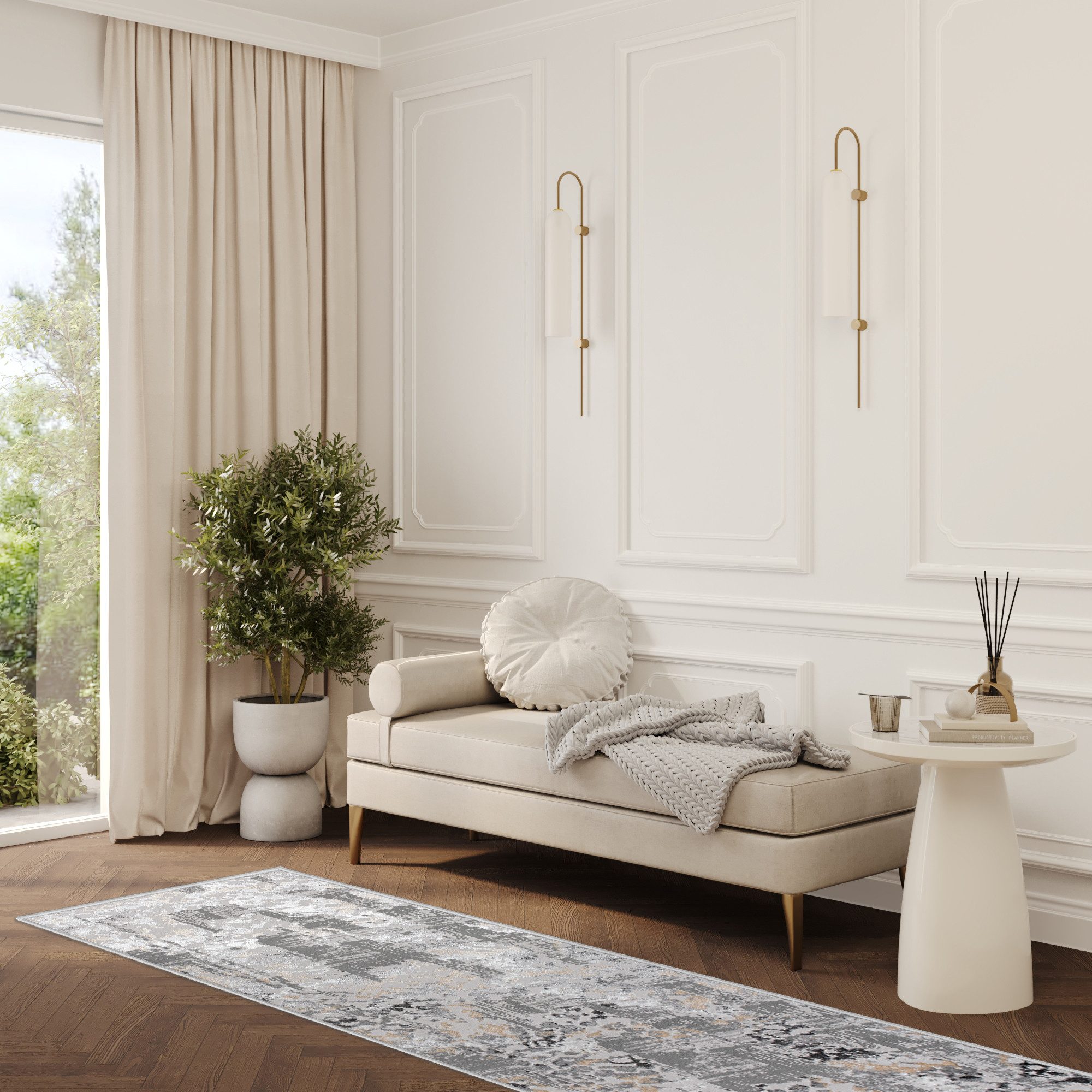 Tapiso Läufer CRYSTAL, rechteckig, Höhe: 8 mm, Wohnzimmer Schlafzimmer Flur Korridor Modern Design