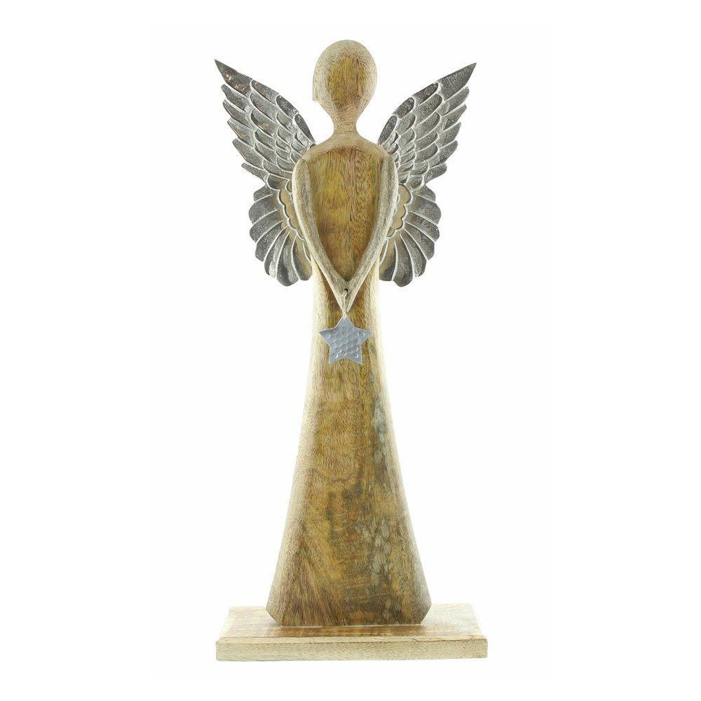 Home-trends24.de Engelfigur XXL Engel Silber Weihnachtsdeko Figur Skulptur günstig online kaufen