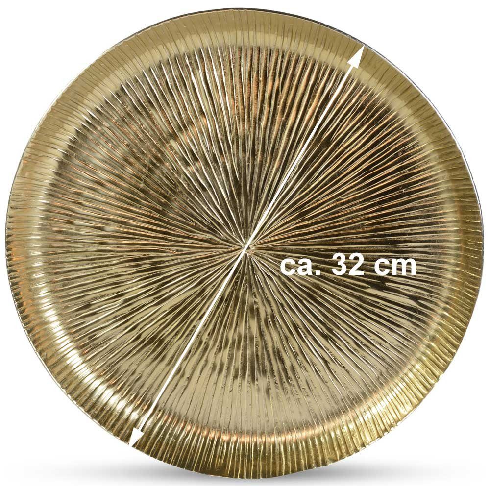 RIFFELMACHER & WEINBERGER Dekoteller Strahlendesign Ø Silber Metallteller cm - 42 cm 32 Dekoration Gold