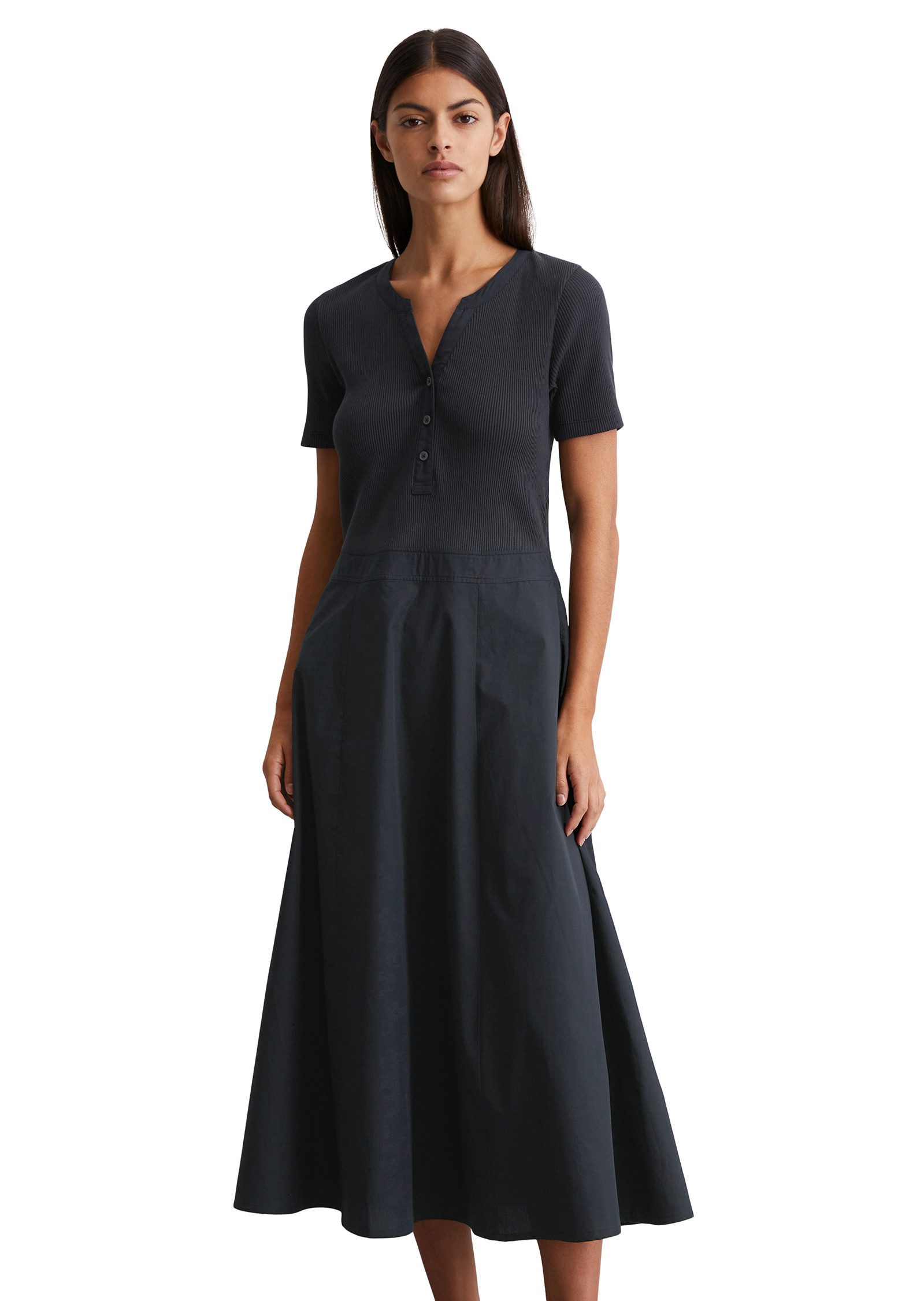 Marc O'Polo Jerseykleid mit Baumwoll-Popelinerock
