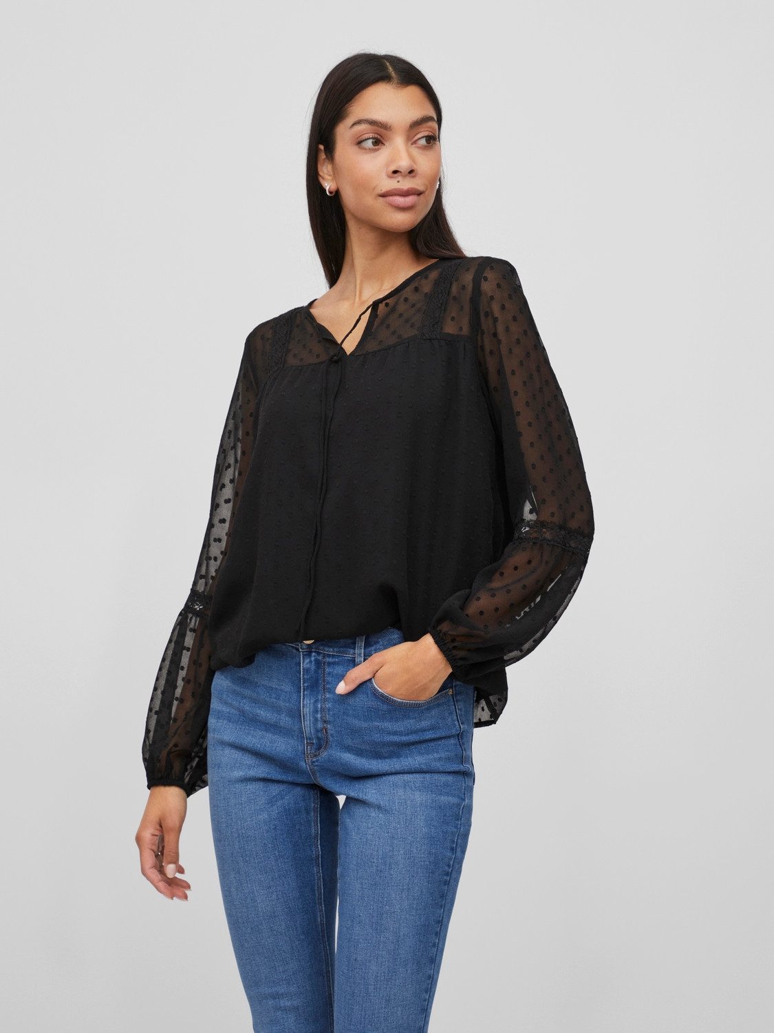 Blusenshirt VIEDEE L/S TOP - NOOS