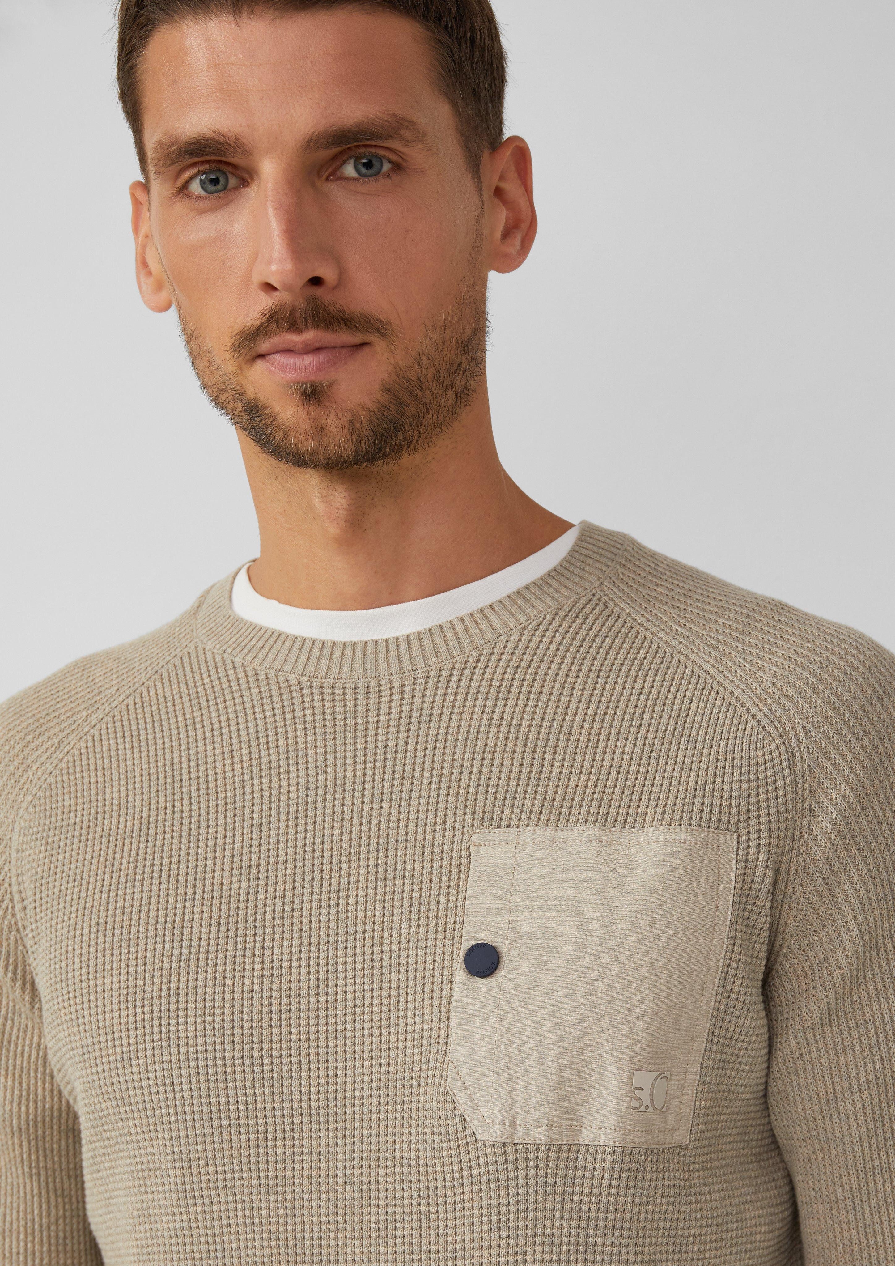 s.Oliver Strickpullover Strickpullover mit Brusttasche und günstig online kaufen